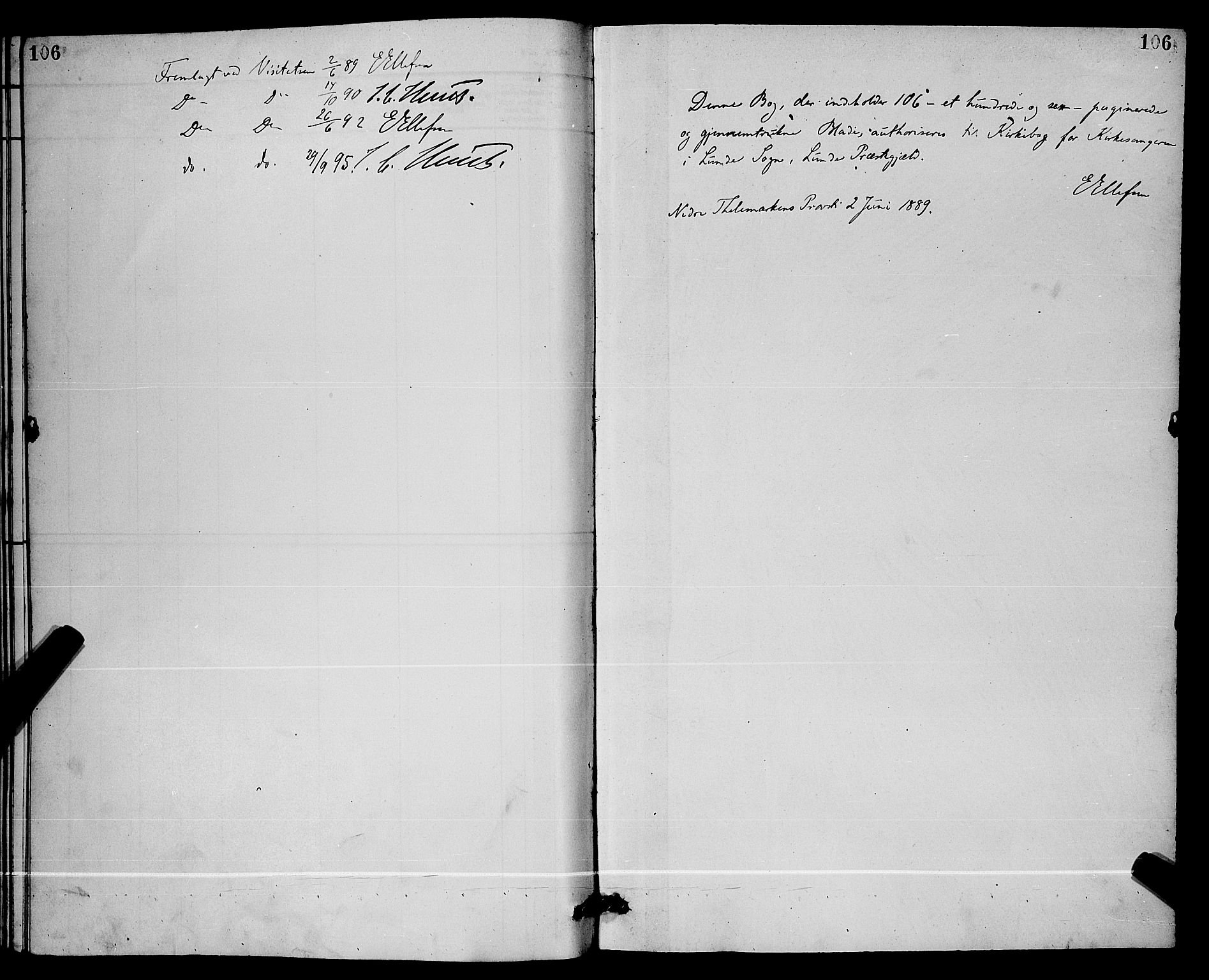 Lunde kirkebøker, SAKO/A-282/G/Ga/L0002: Parish register (copy) no. I 2, 1887-1896, p. 106