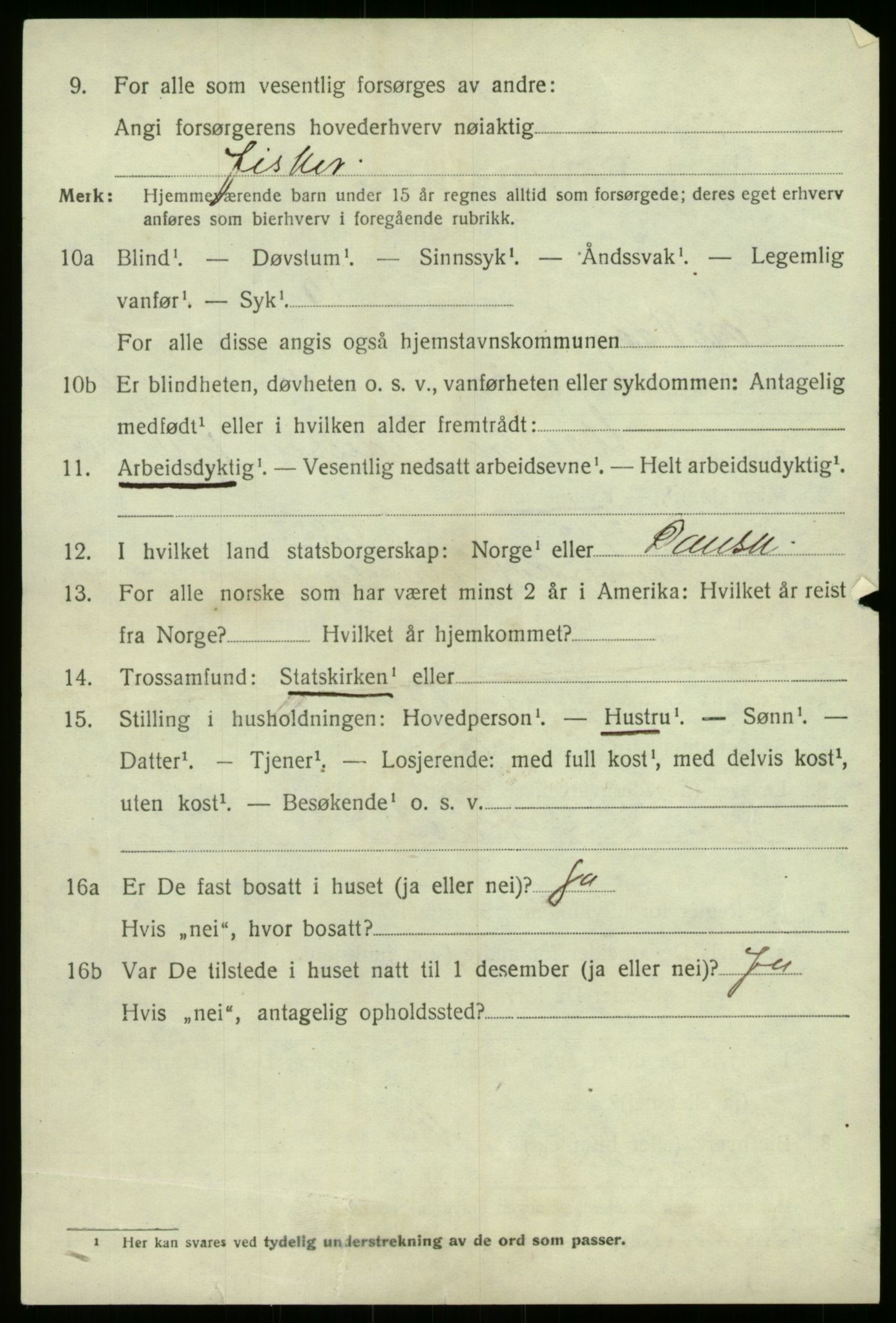 SAB, 1920 census for Sør-Vågsøy, 1920, p. 1501