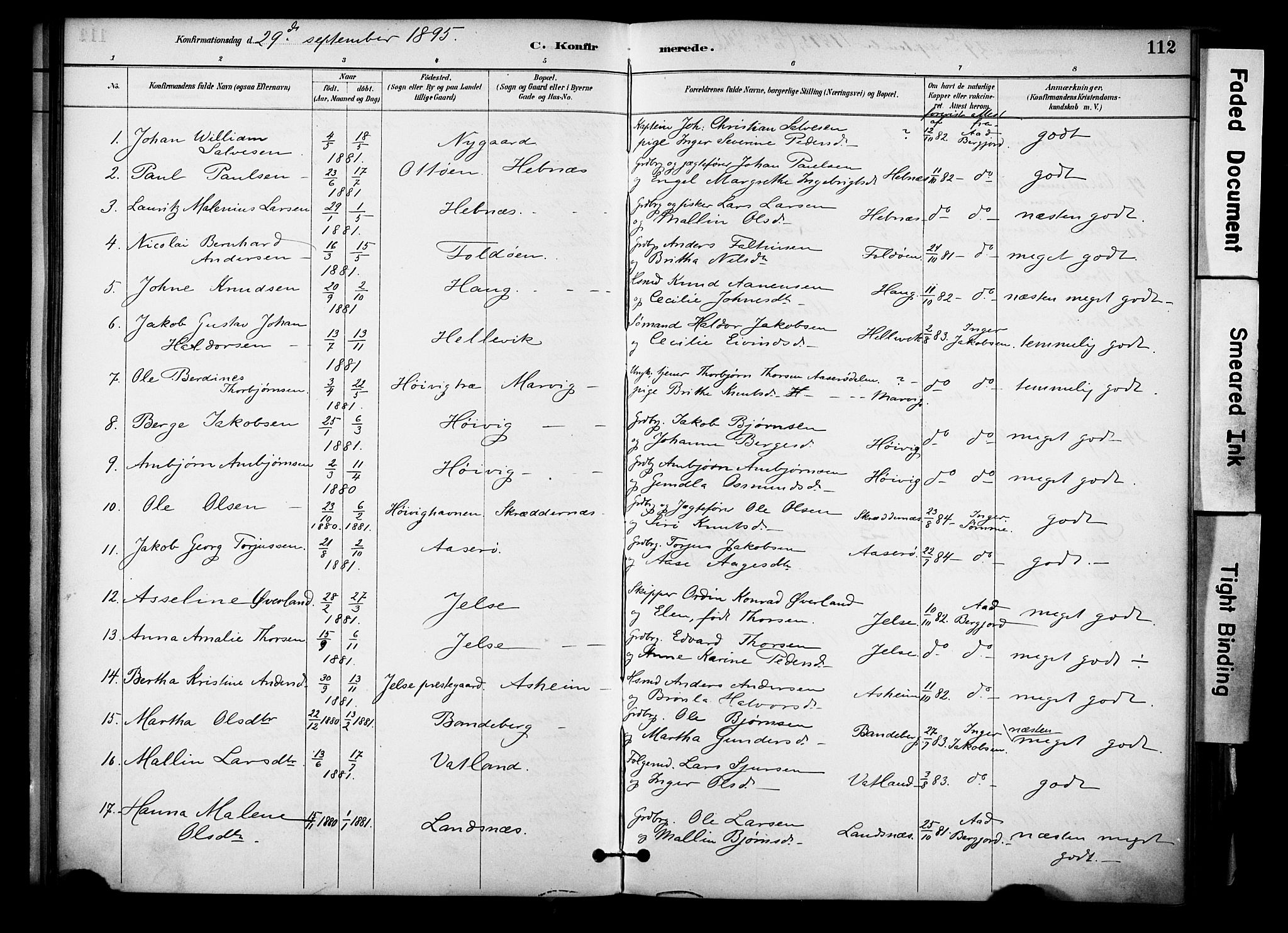 Jelsa sokneprestkontor, SAST/A-101842/01/IV: Parish register (official) no. A 10, 1884-1906, p. 112
