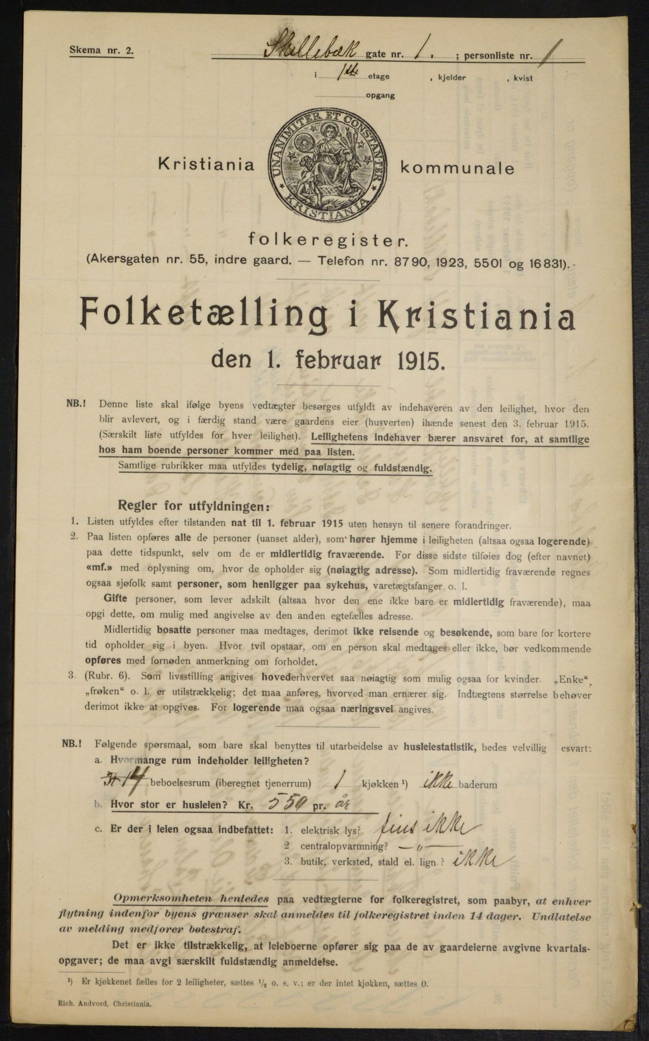 OBA, Municipal Census 1915 for Kristiania, 1915, p. 95312