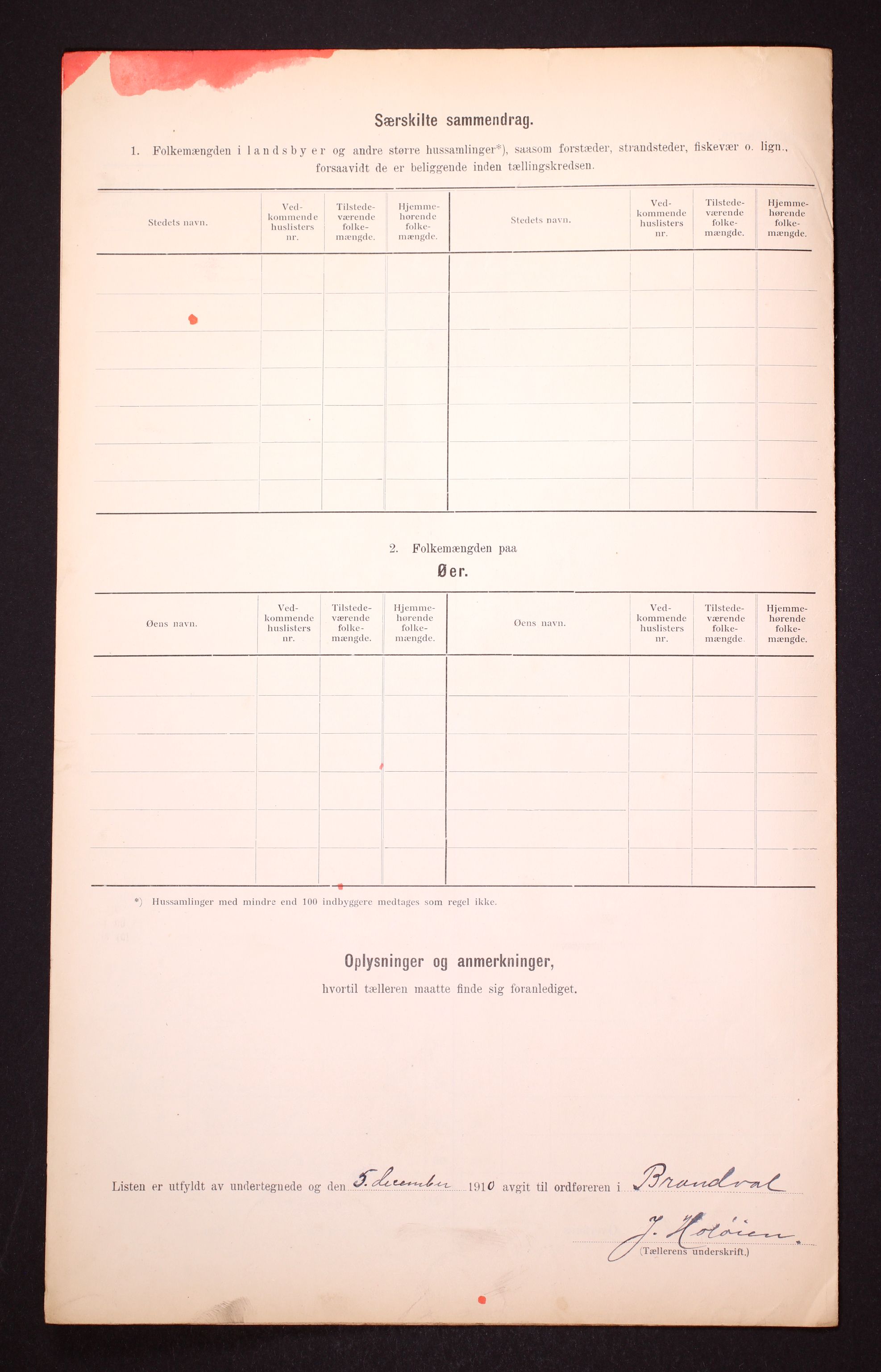 RA, 1910 census for Brandval, 1910, p. 34