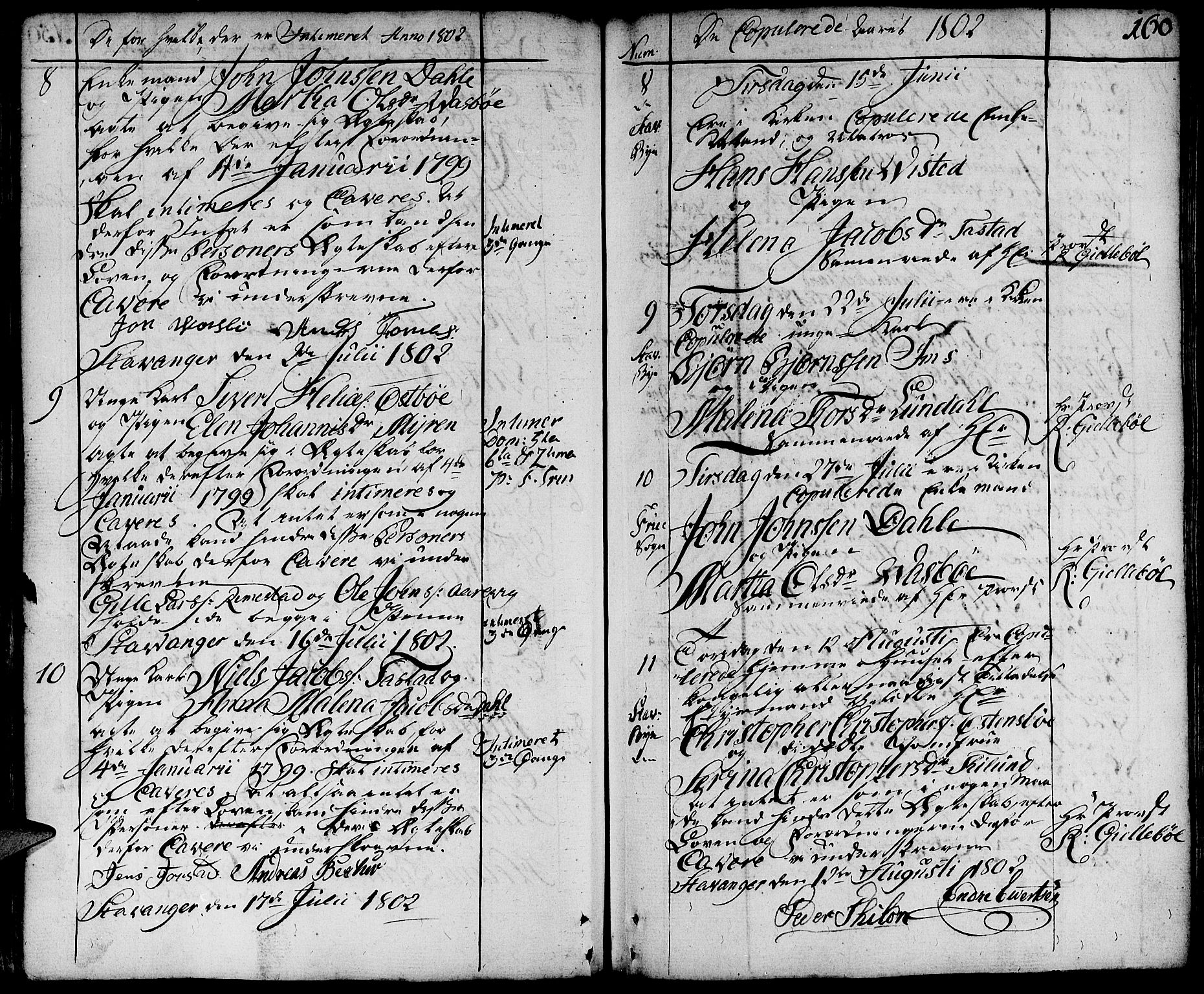 Domkirken sokneprestkontor, AV/SAST-A-101812/001/30/30BA/L0006: Parish register (official) no. A 6, 1783-1815, p. 160