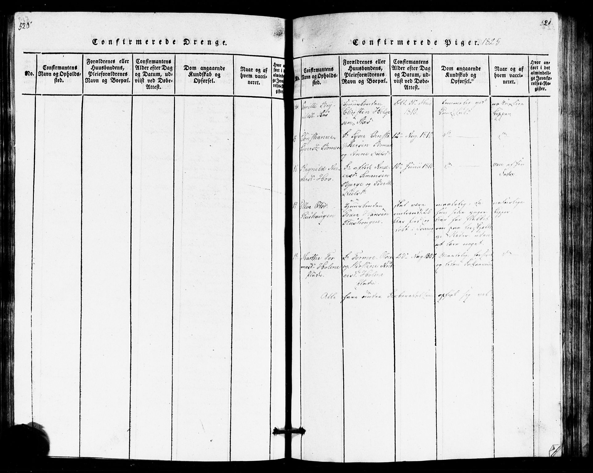 Idd prestekontor Kirkebøker, AV/SAO-A-10911/G/Ga/L0001: Parish register (copy) no. I 1, 1815-1826, p. 520-521