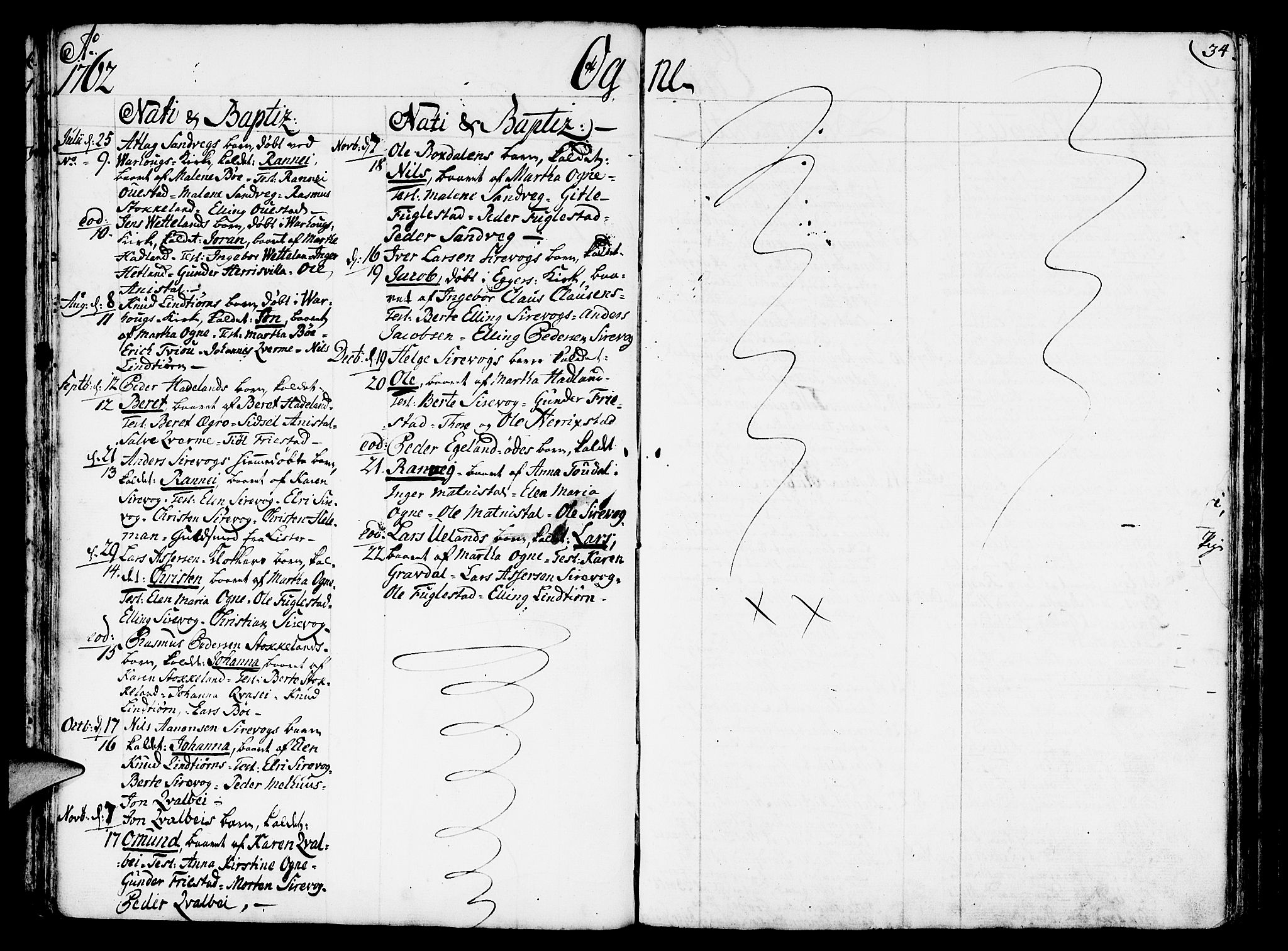 Eigersund sokneprestkontor, AV/SAST-A-101807/S08/L0003: Parish register (official) no. A 3, 1758-1775, p. 34