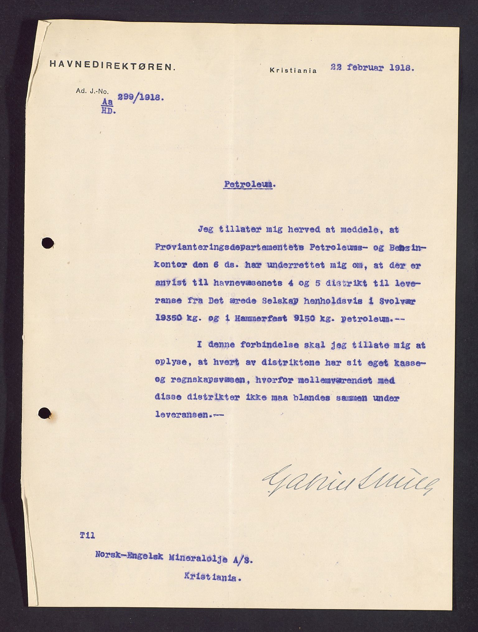 Pa 1521 - A/S Norske Shell, AV/SAST-A-101915/E/Ea/Eaa/L0003: Sjefskorrespondanse, 1918, p. 72