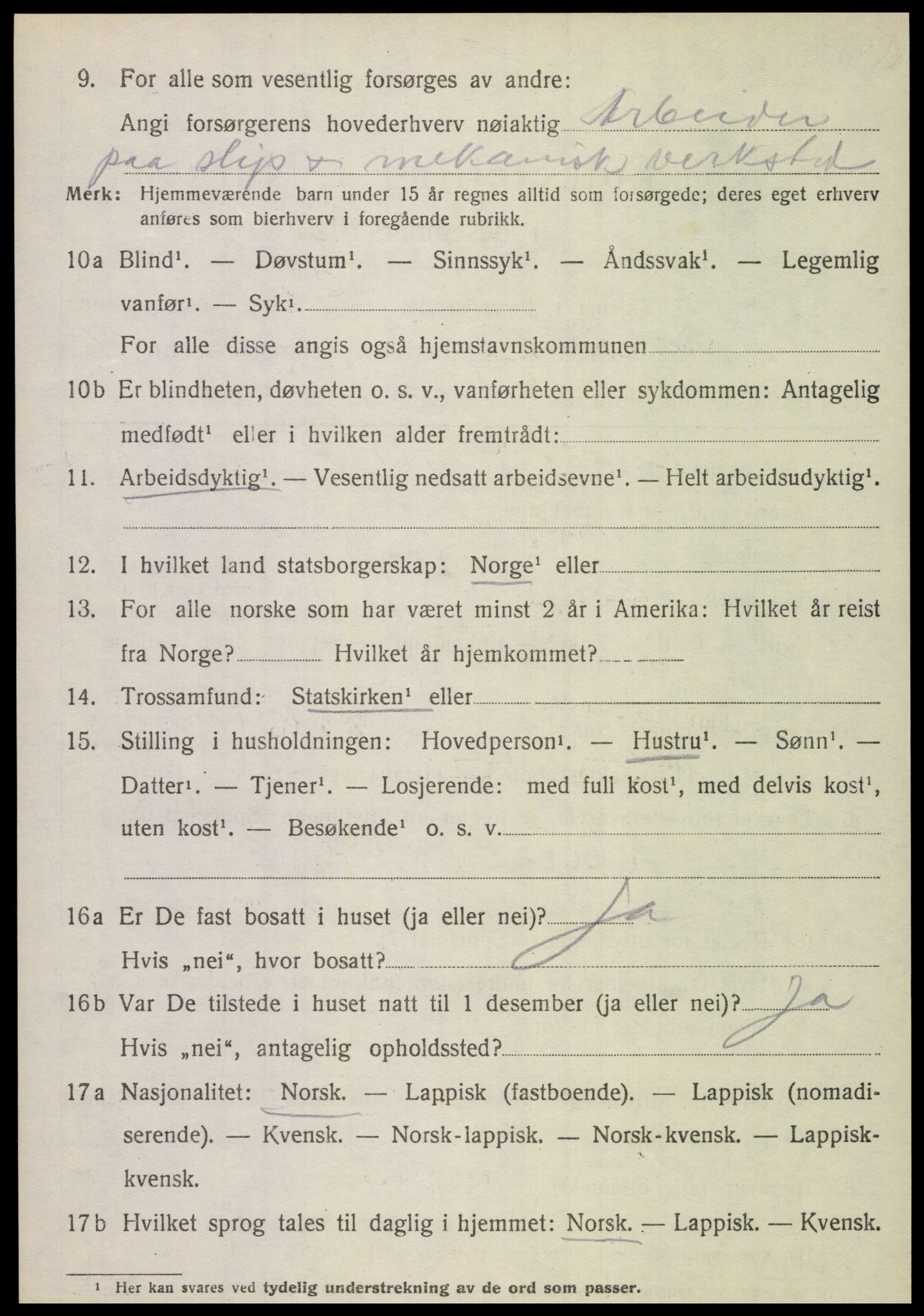 SAT, 1920 census for Sørfold, 1920, p. 6100