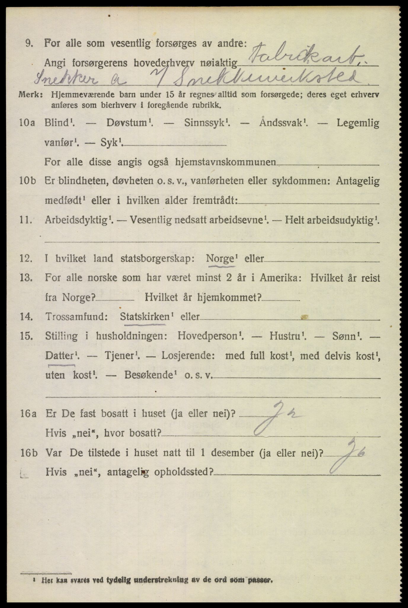 SAH, 1920 census for Vardal, 1920, p. 10860