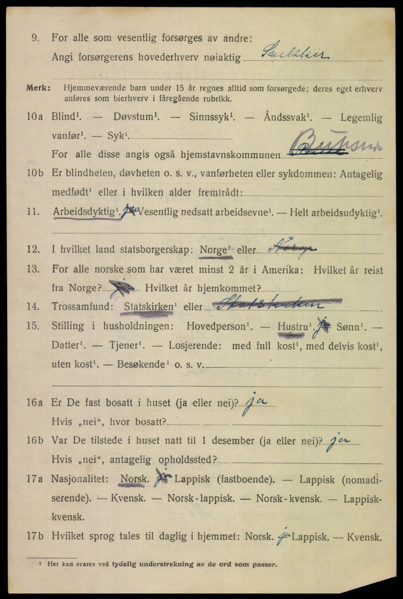 SAT, 1920 census for Svolvær, 1920, p. 6413