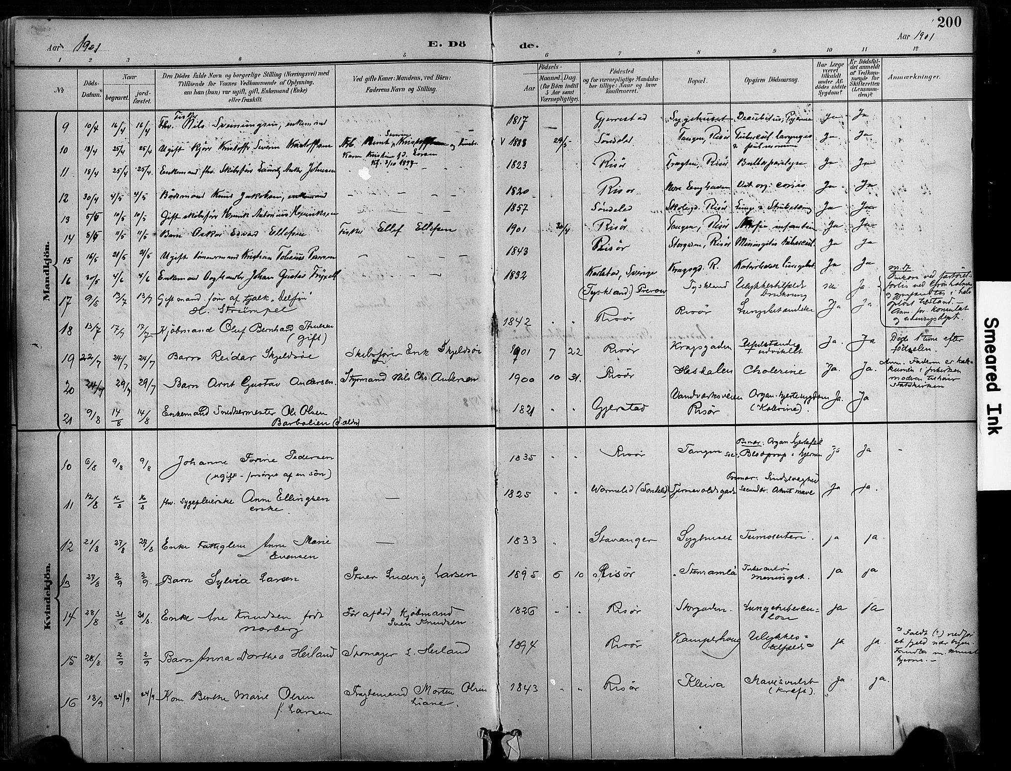 Risør sokneprestkontor, AV/SAK-1111-0035/F/Fa/L0010: Parish register (official) no. A 10, 1896-1906, p. 200