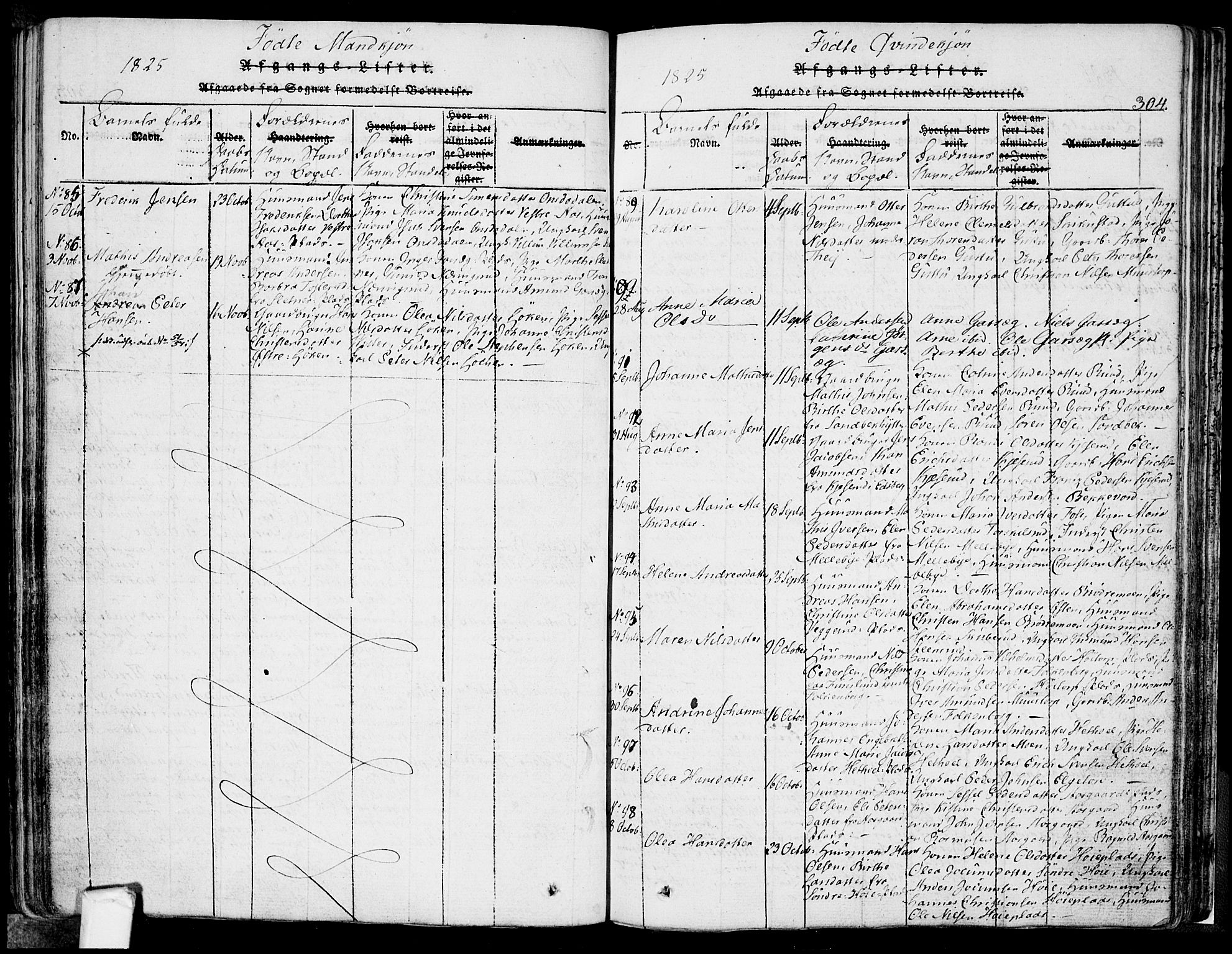 Eidsberg prestekontor Kirkebøker, AV/SAO-A-10905/F/Fa/L0007: Parish register (official) no. I 7, 1814-1832, p. 304