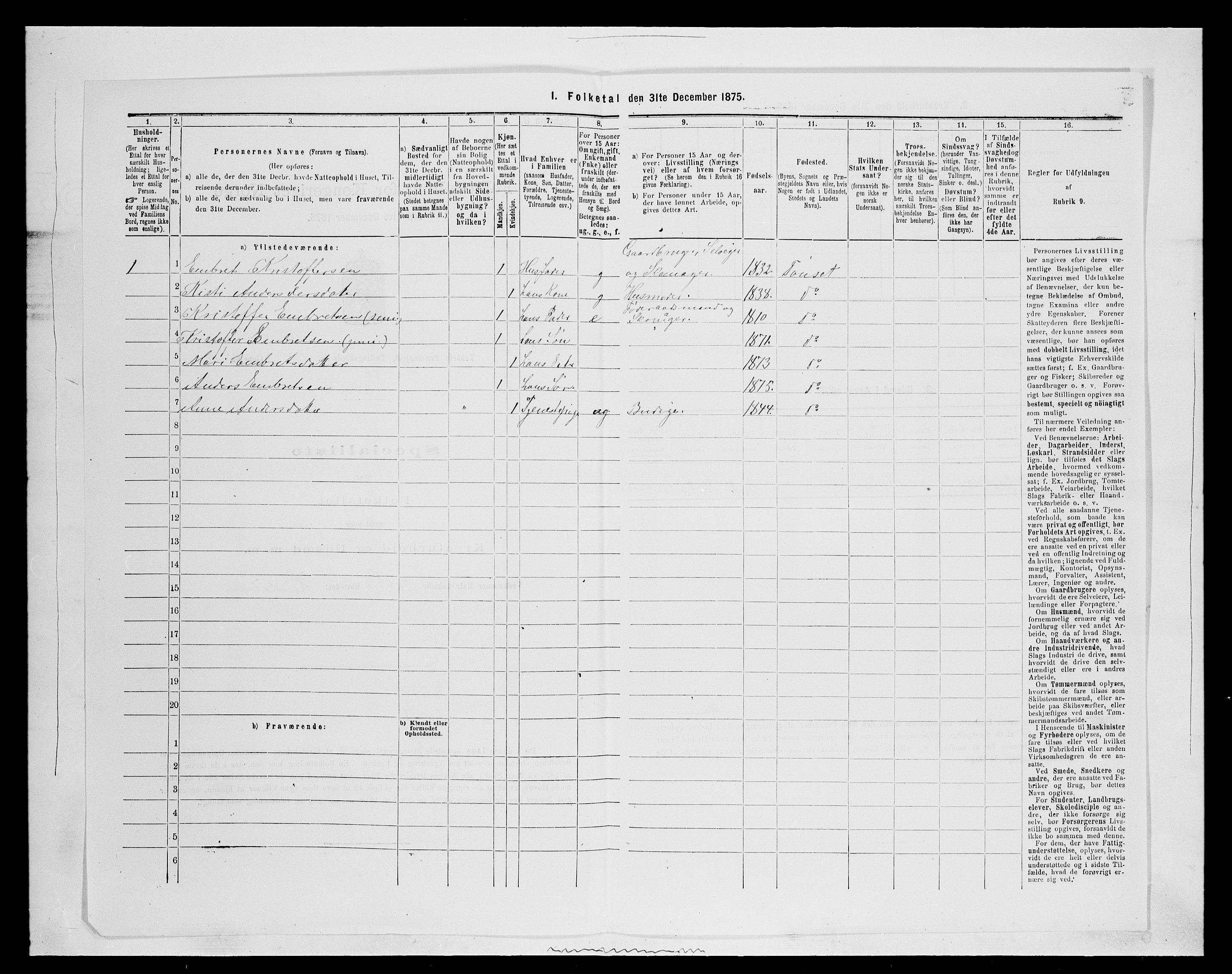 SAH, 1875 census for 0437P Tynset, 1875, p. 1089