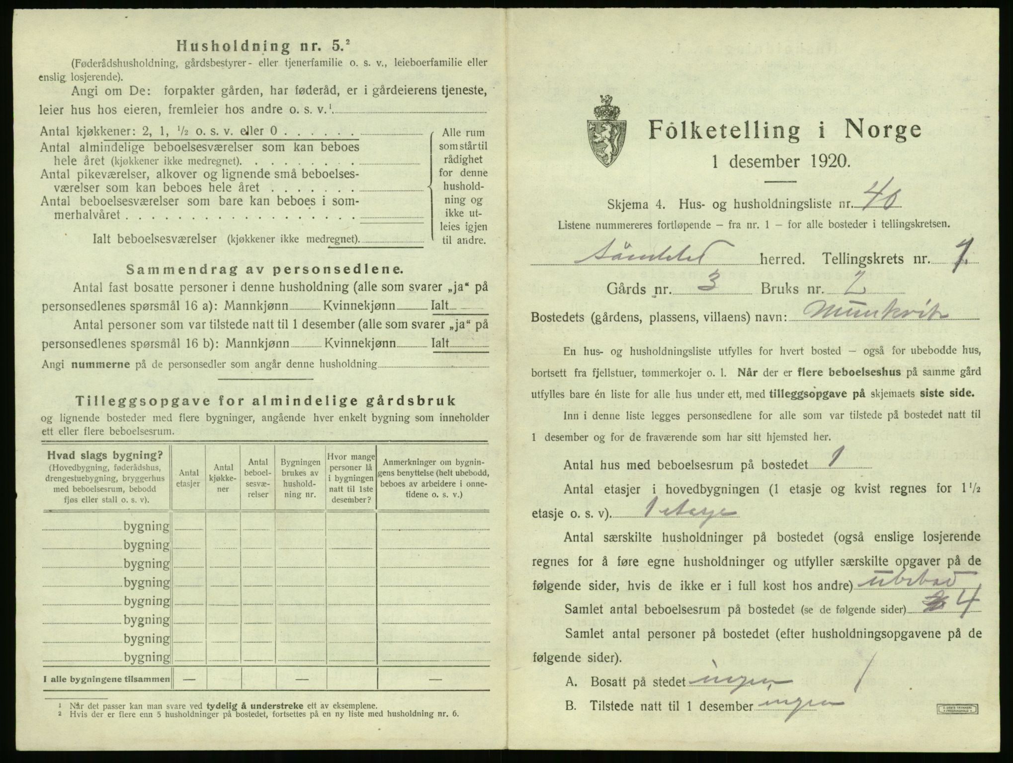 SAK, 1920 census for Søndeled, 1920, p. 139