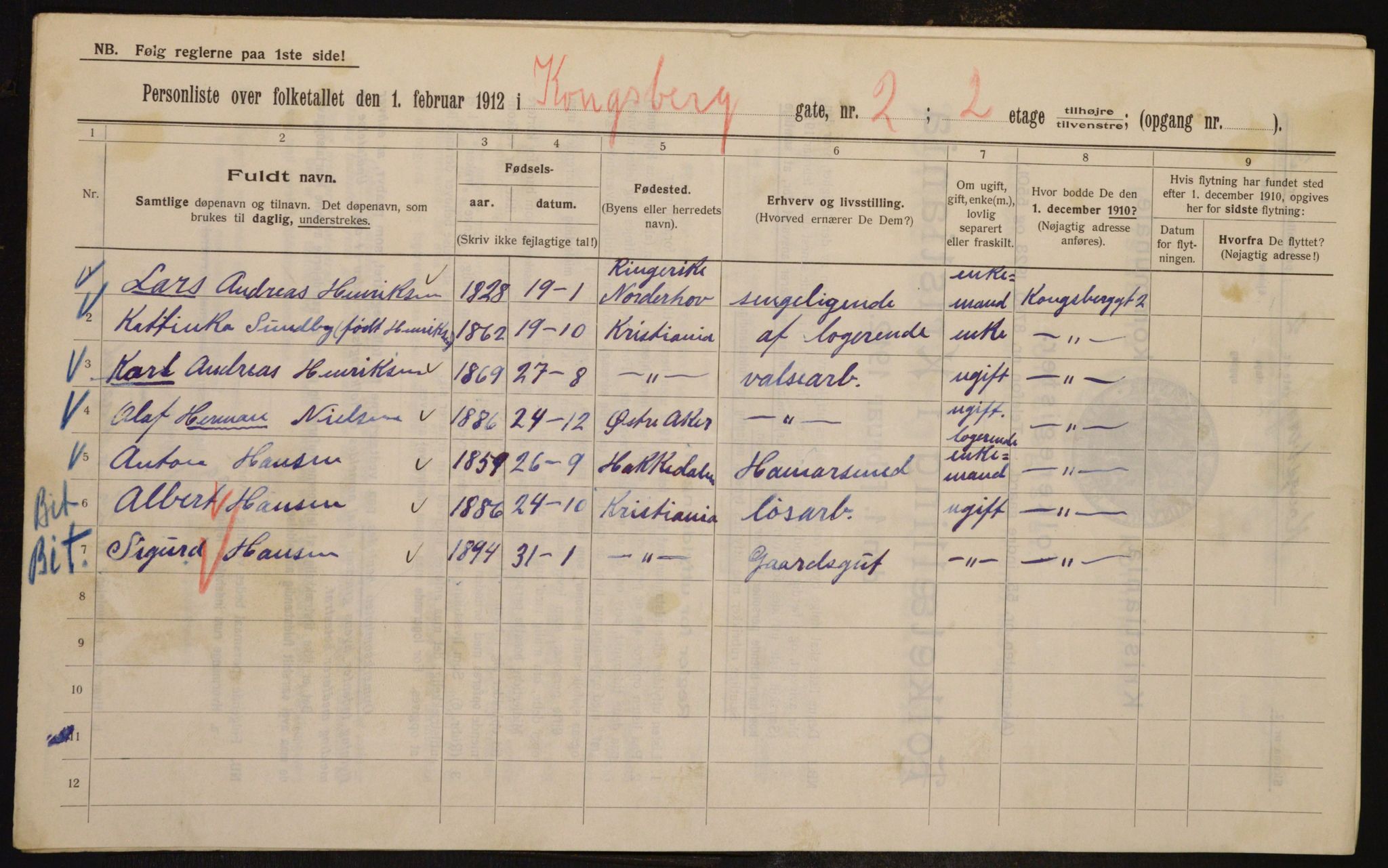 OBA, Municipal Census 1912 for Kristiania, 1912, p. 52924