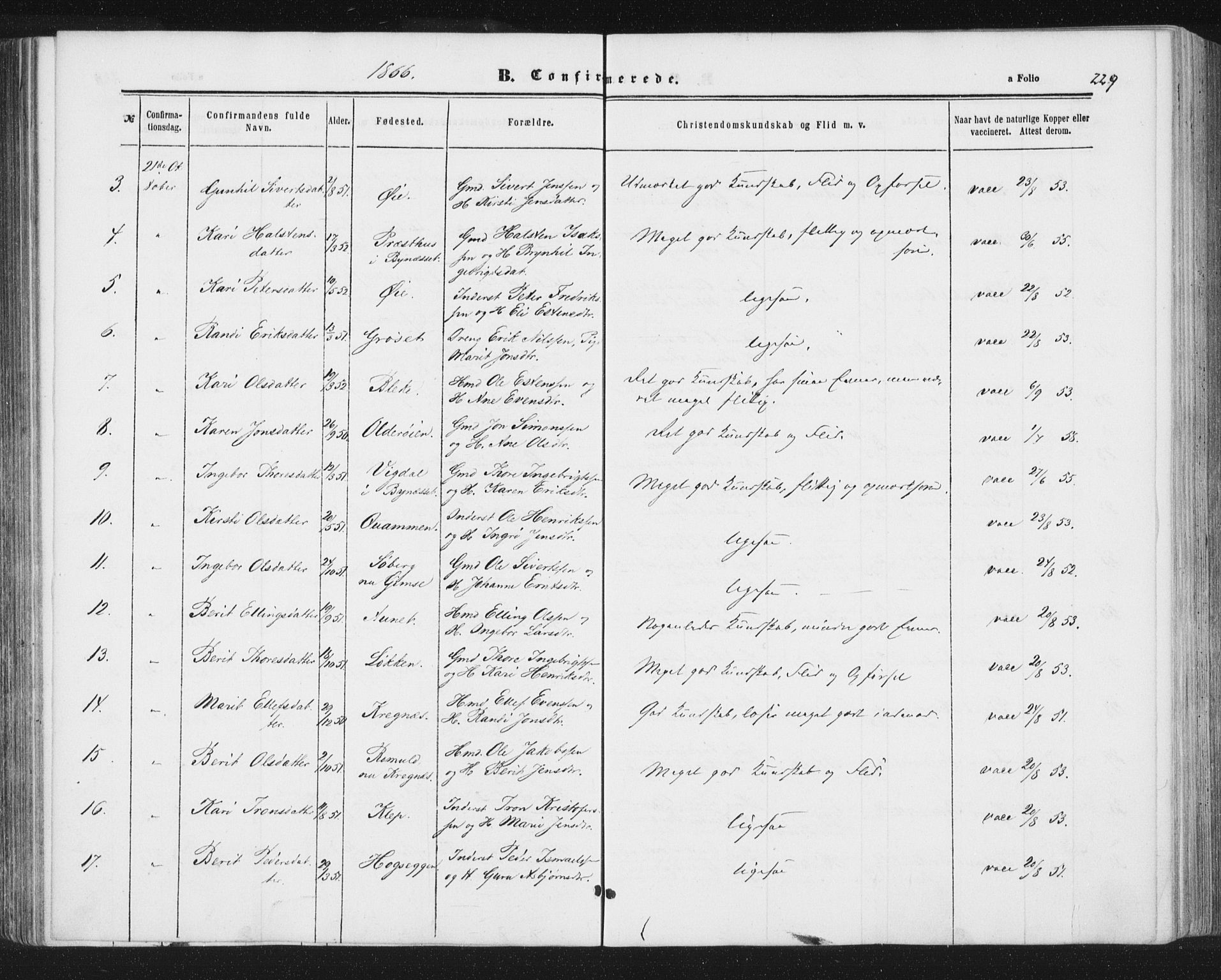 Ministerialprotokoller, klokkerbøker og fødselsregistre - Sør-Trøndelag, AV/SAT-A-1456/691/L1077: Parish register (official) no. 691A09, 1862-1873, p. 229