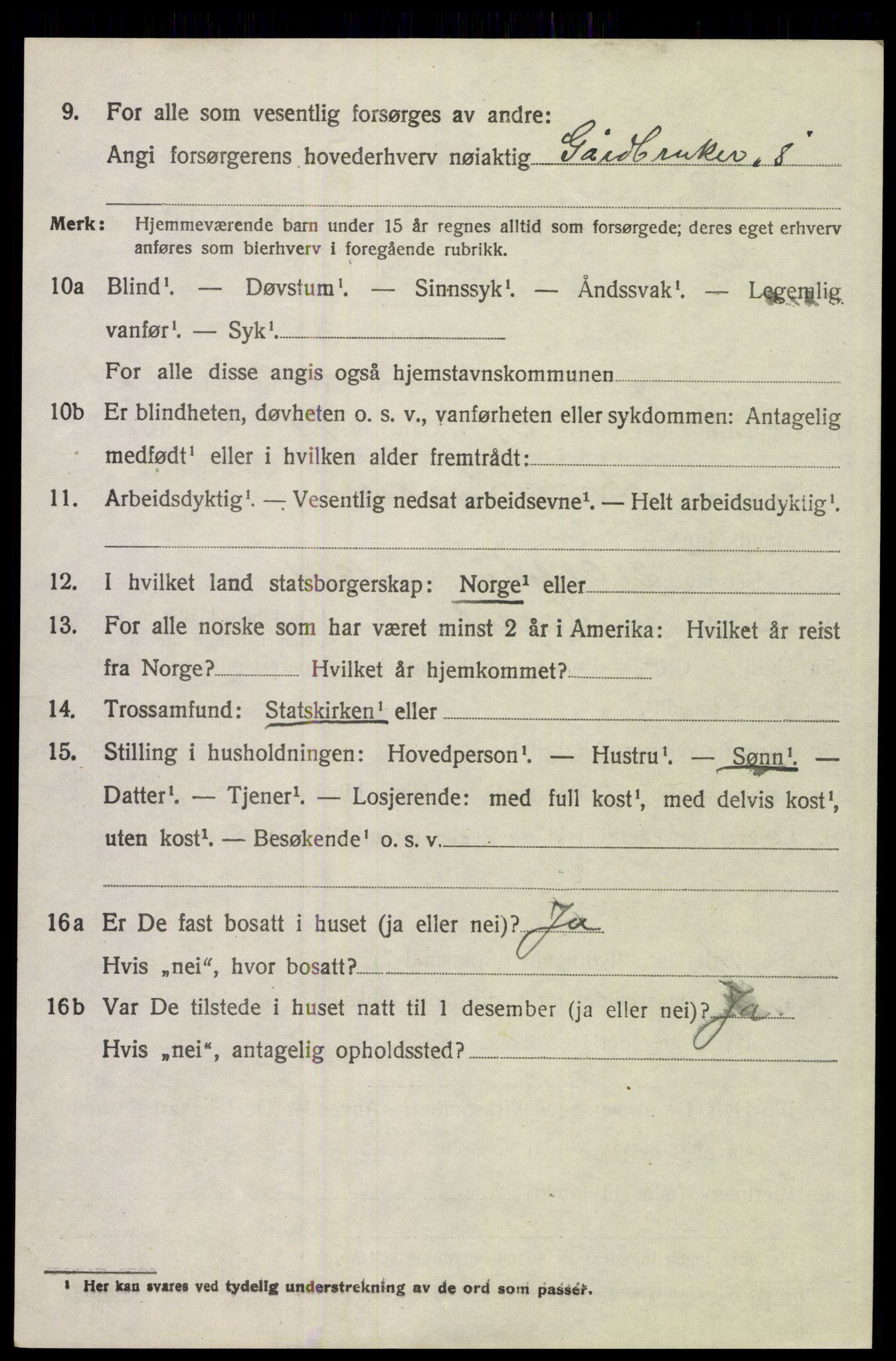 SAH, 1920 census for Trysil, 1920, p. 15670