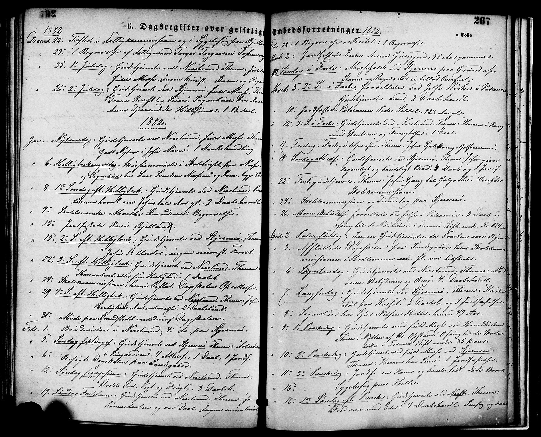 Nedstrand sokneprestkontor, SAST/A-101841/01/IV: Parish register (official) no. A 11, 1877-1887, p. 267
