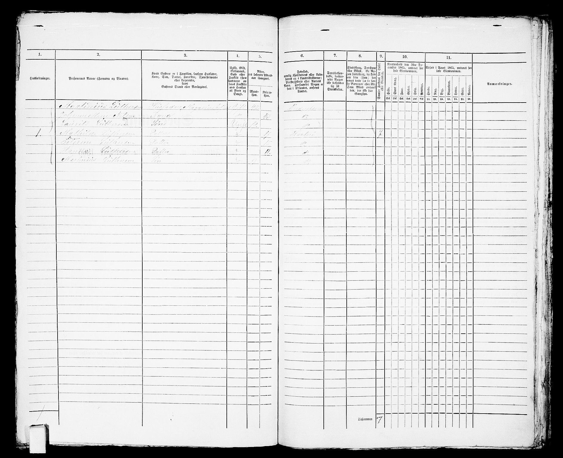 RA, 1865 census for Horten, 1865, p. 796