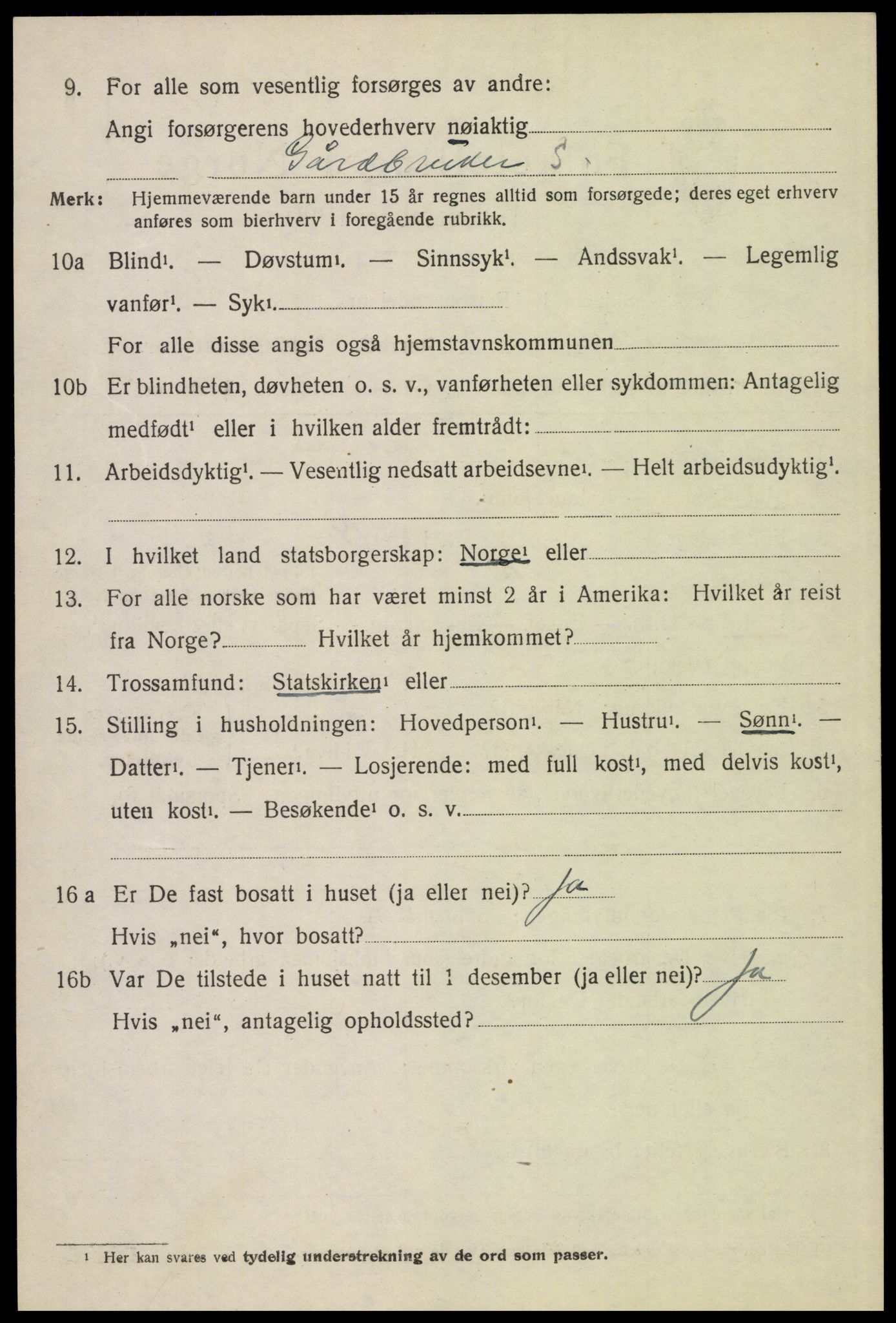 SAH, 1920 census for Sollia, 1920, p. 208