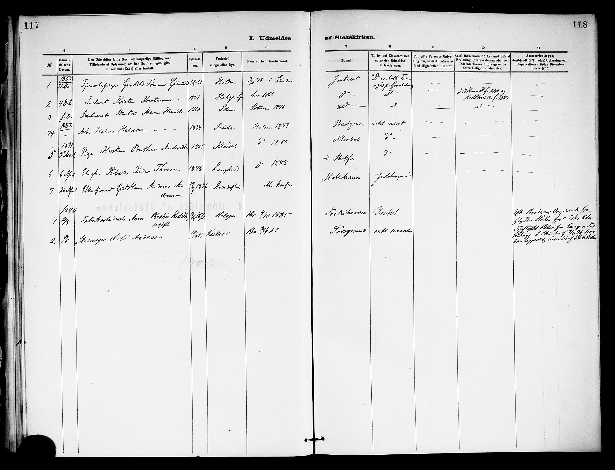 Holla kirkebøker, SAKO/A-272/F/Fa/L0009: Parish register (official) no. 9, 1881-1897, p. 117