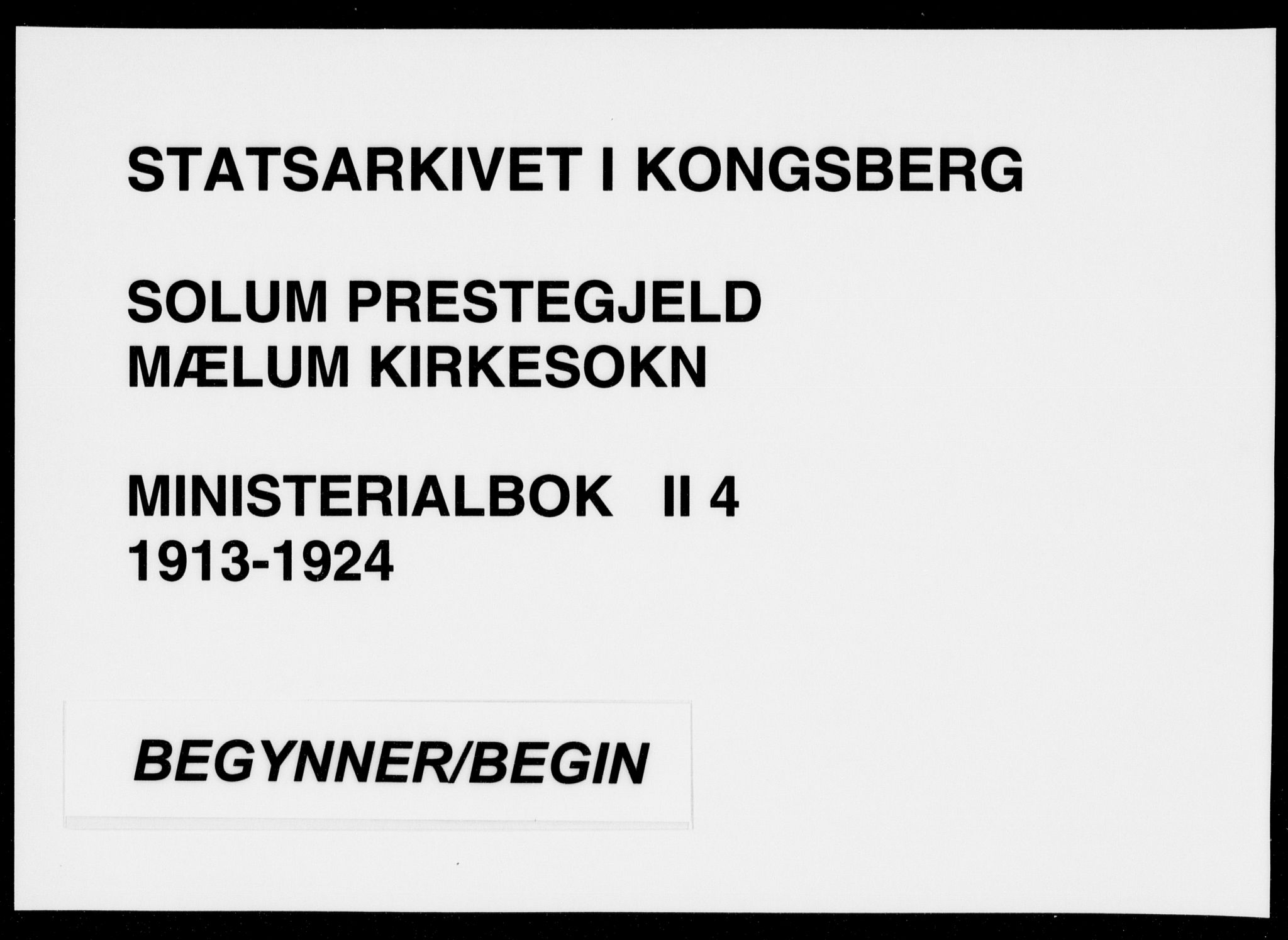 Solum kirkebøker, AV/SAKO-A-306/F/Fb/L0004: Parish register (official) no. II 4, 1913-1924