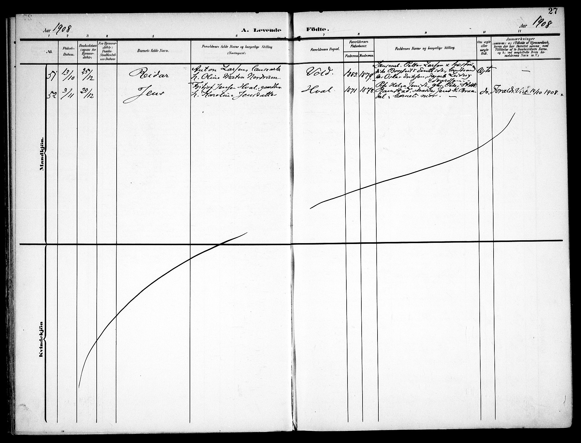 Fet prestekontor Kirkebøker, AV/SAO-A-10370a/F/Fa/L0016: Parish register (official) no. I 16, 1905-1914, p. 27