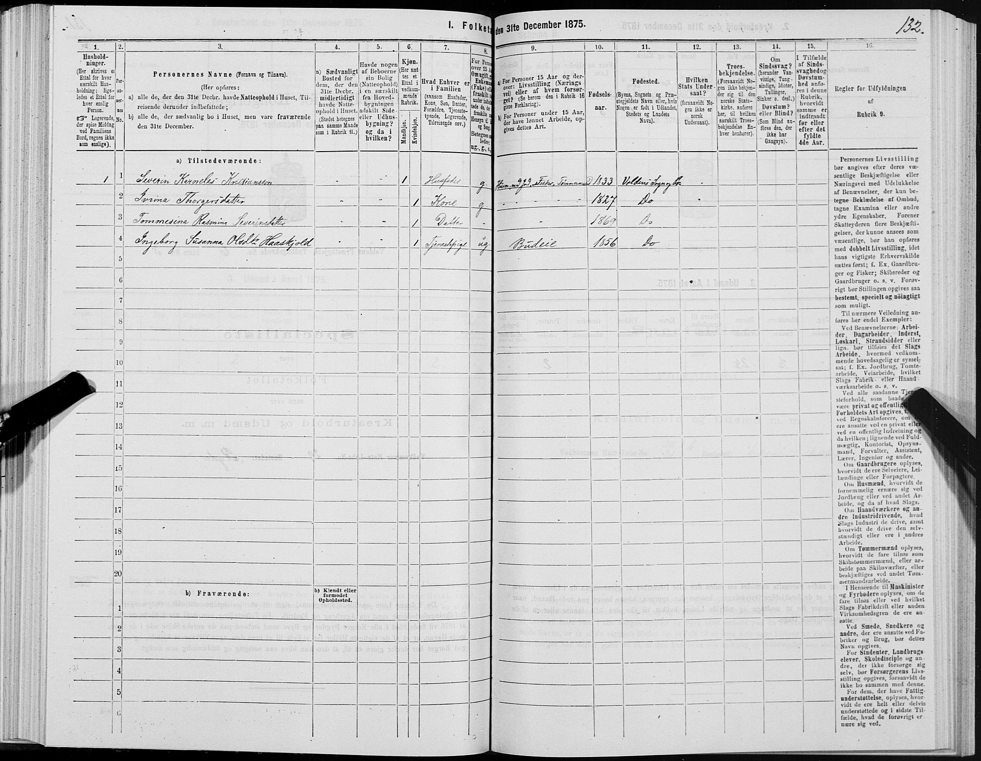 SAT, 1875 census for 1519P Volda, 1875, p. 4132