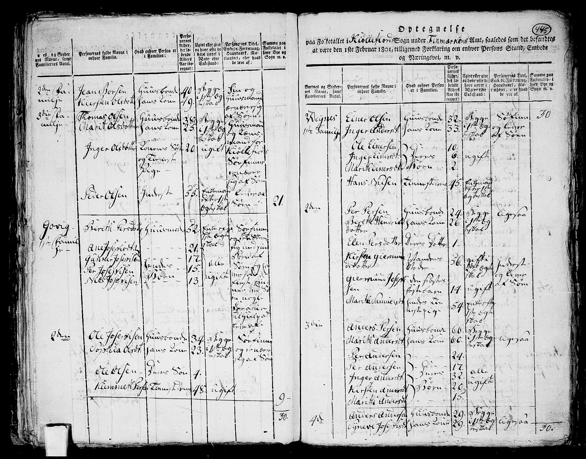 RA, 1801 census for 2022P Kjøllefjord, 1801, p. 444b-445a