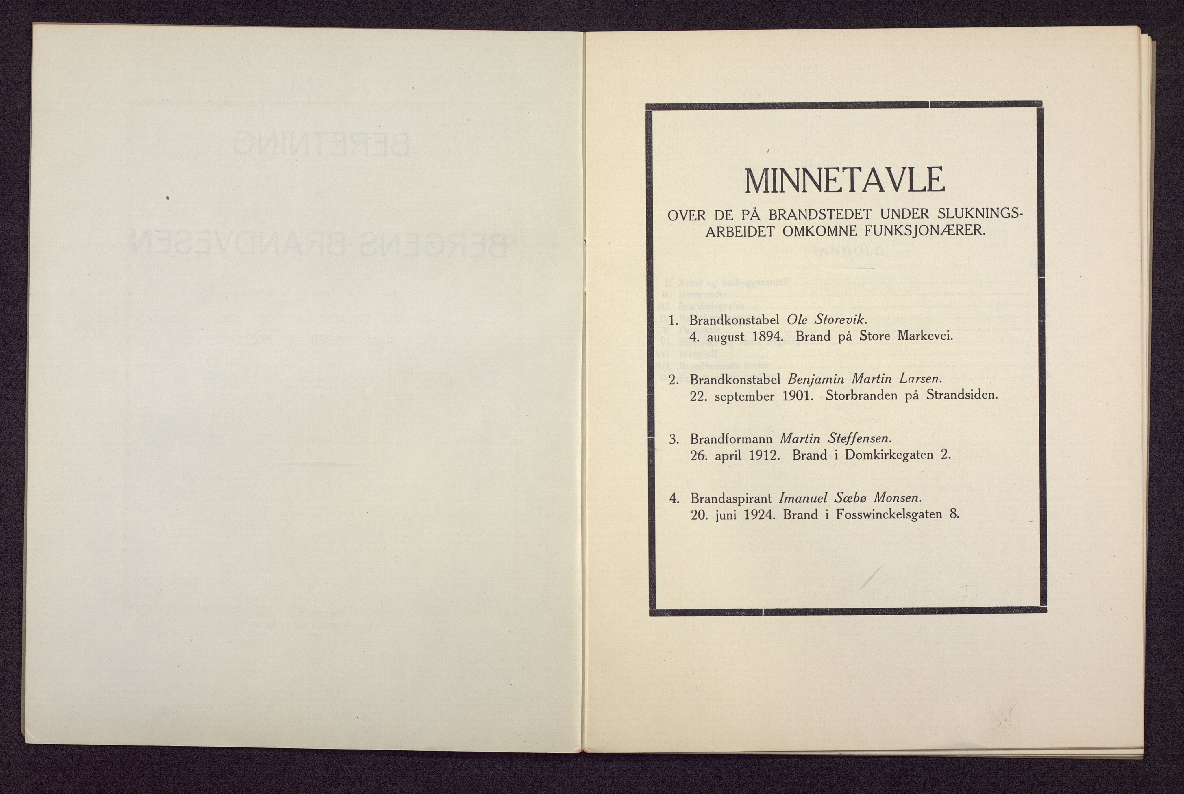 Bergen kommune. Brannvesenet (1863-1971), BBA/A-1181/X/Xa/L0013: Årsberetning, 1928-1929