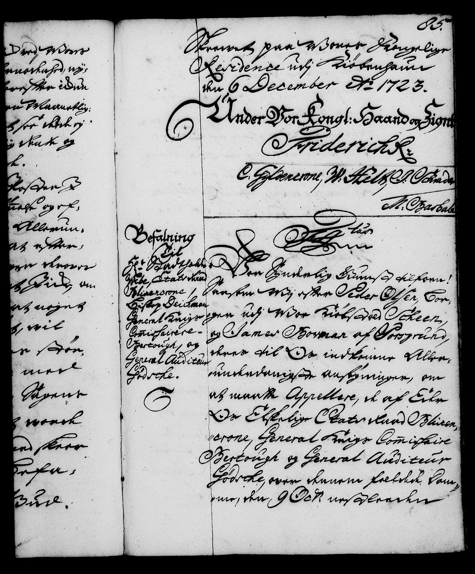 Rentekammeret, Kammerkanselliet, AV/RA-EA-3111/G/Gg/Gga/L0002: Norsk ekspedisjonsprotokoll med register (merket RK 53.2), 1723-1727, p. 85