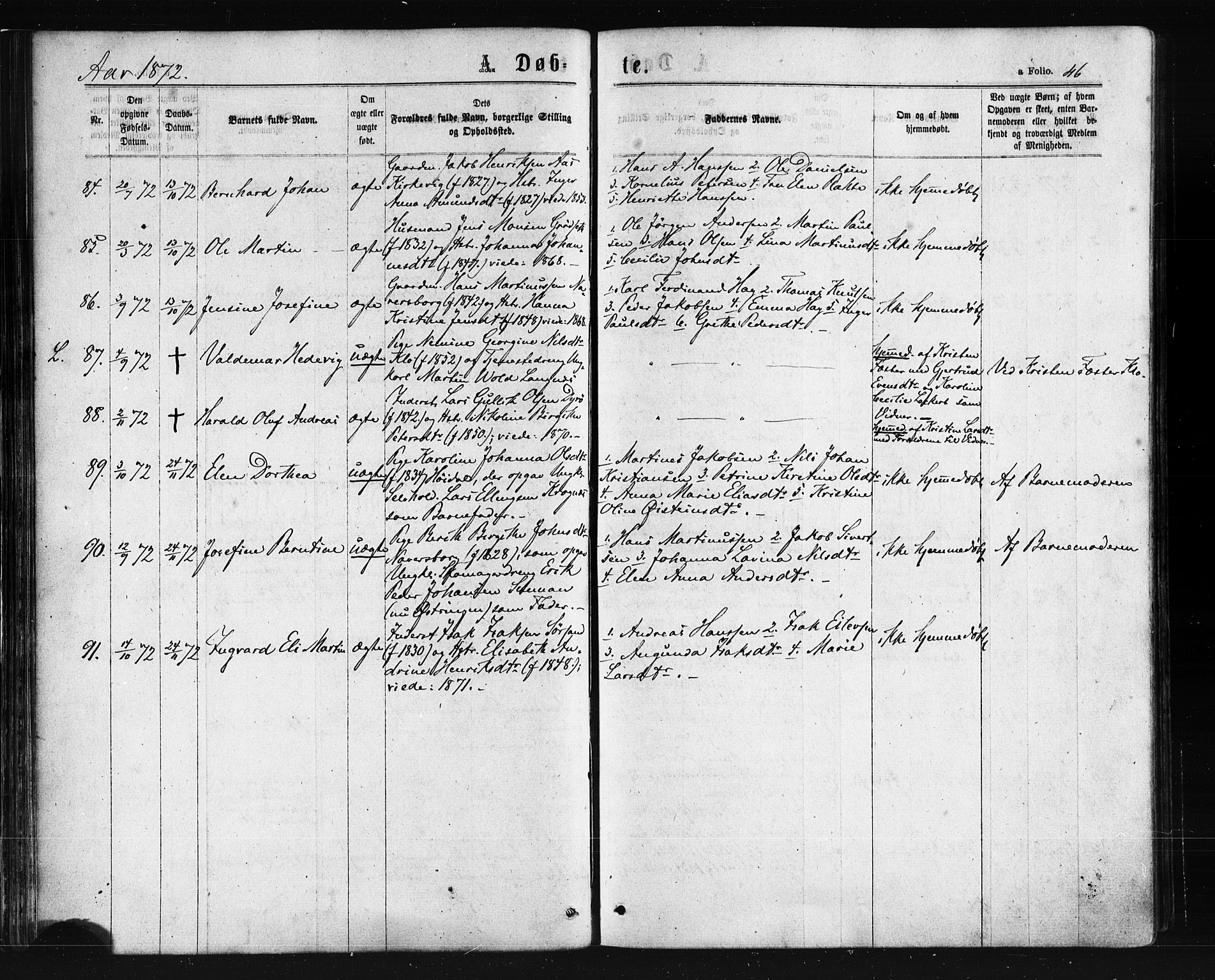 Ministerialprotokoller, klokkerbøker og fødselsregistre - Nordland, AV/SAT-A-1459/893/L1334: Parish register (official) no. 893A07, 1867-1877, p. 46