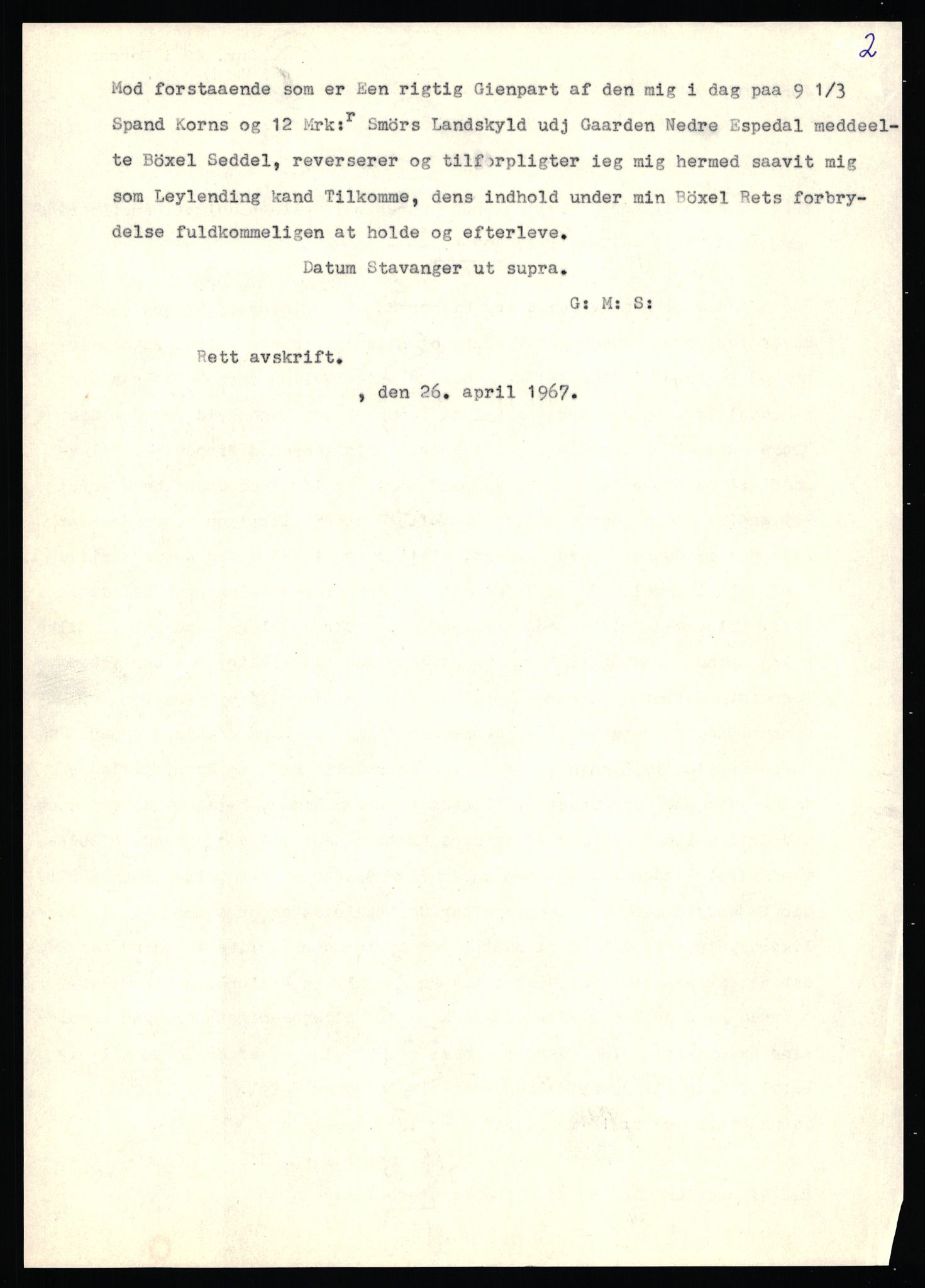 Statsarkivet i Stavanger, SAST/A-101971/03/Y/Yj/L0018: Avskrifter sortert etter gårdsnavn: Engelsvold - Espevold nedre, 1750-1930, p. 315