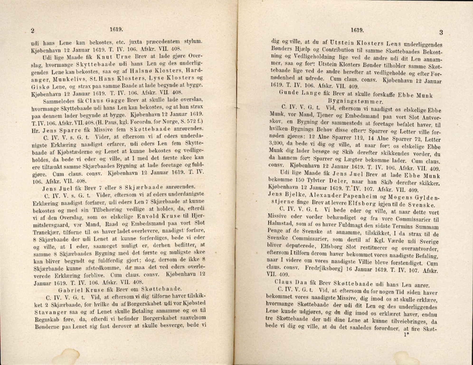 Publikasjoner utgitt av Det Norske Historiske Kildeskriftfond, PUBL/-/-/-: Norske Rigs-Registranter, bind 5, 1619-1627, p. 2-3