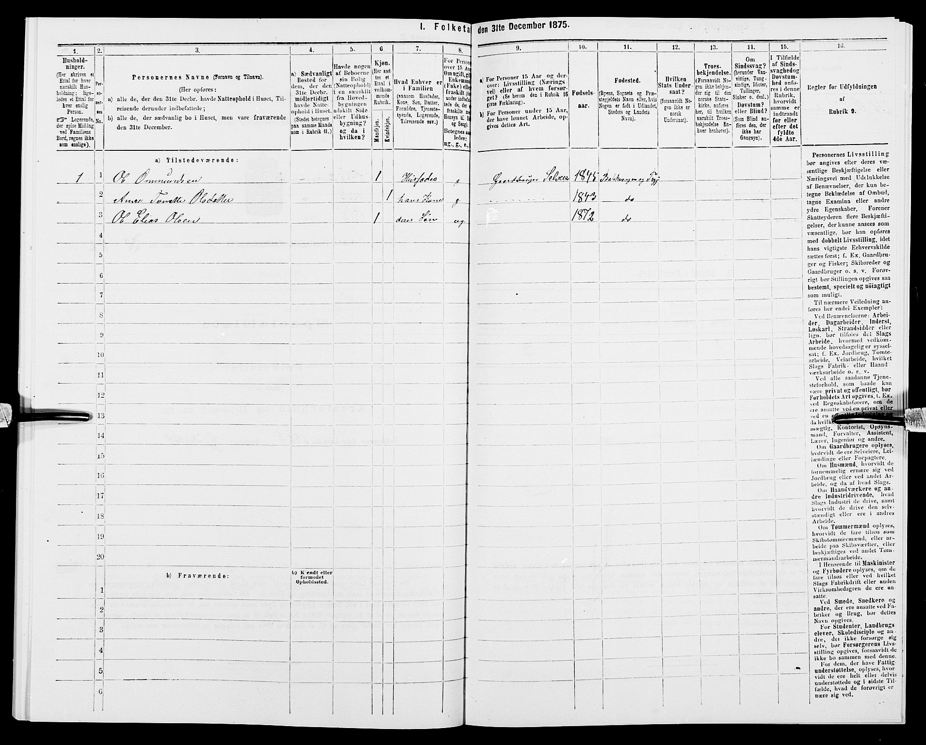 SAK, 1875 census for 1045P Bakke, 1875, p. 550