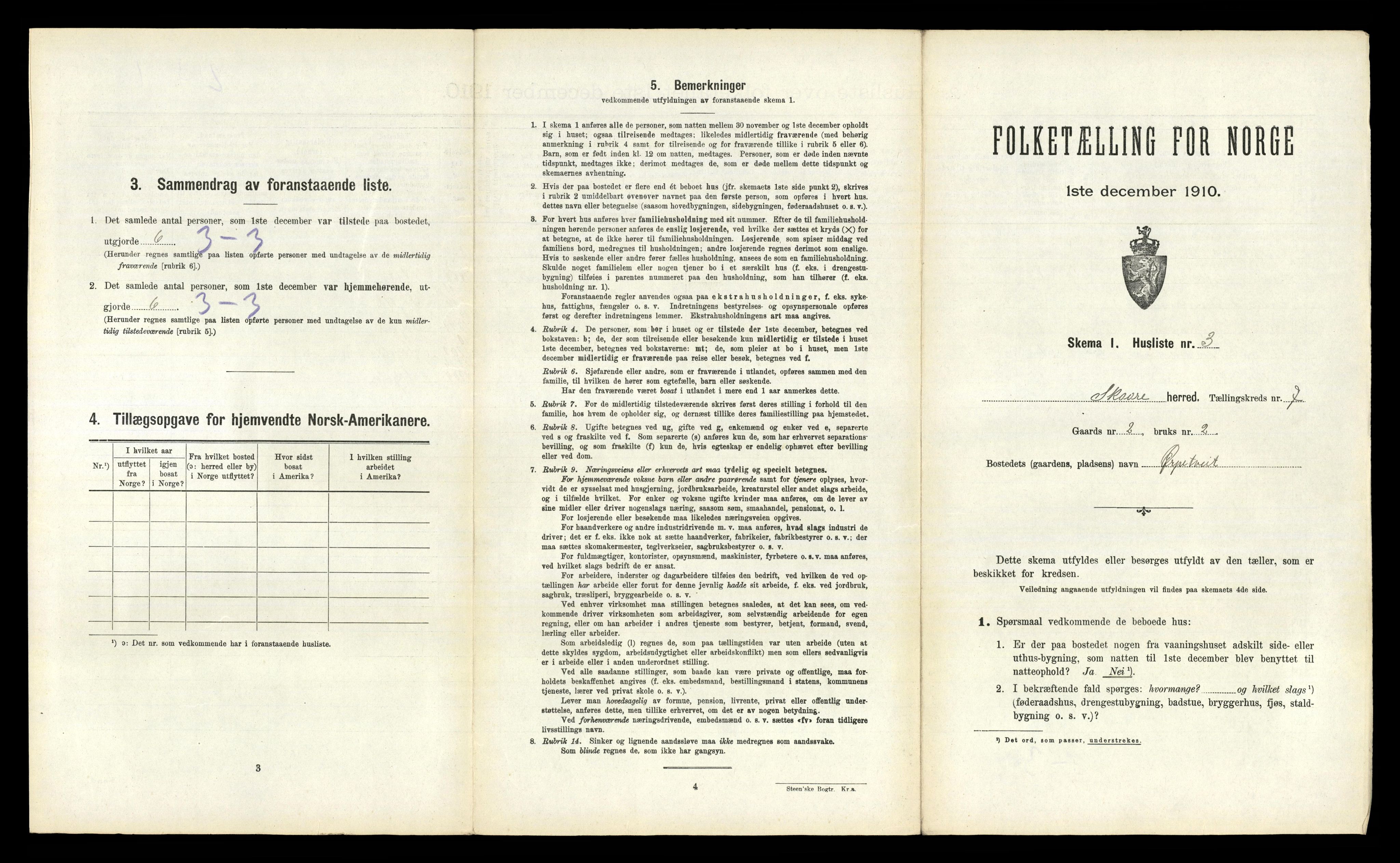 RA, 1910 census for Skåre, 1910, p. 582