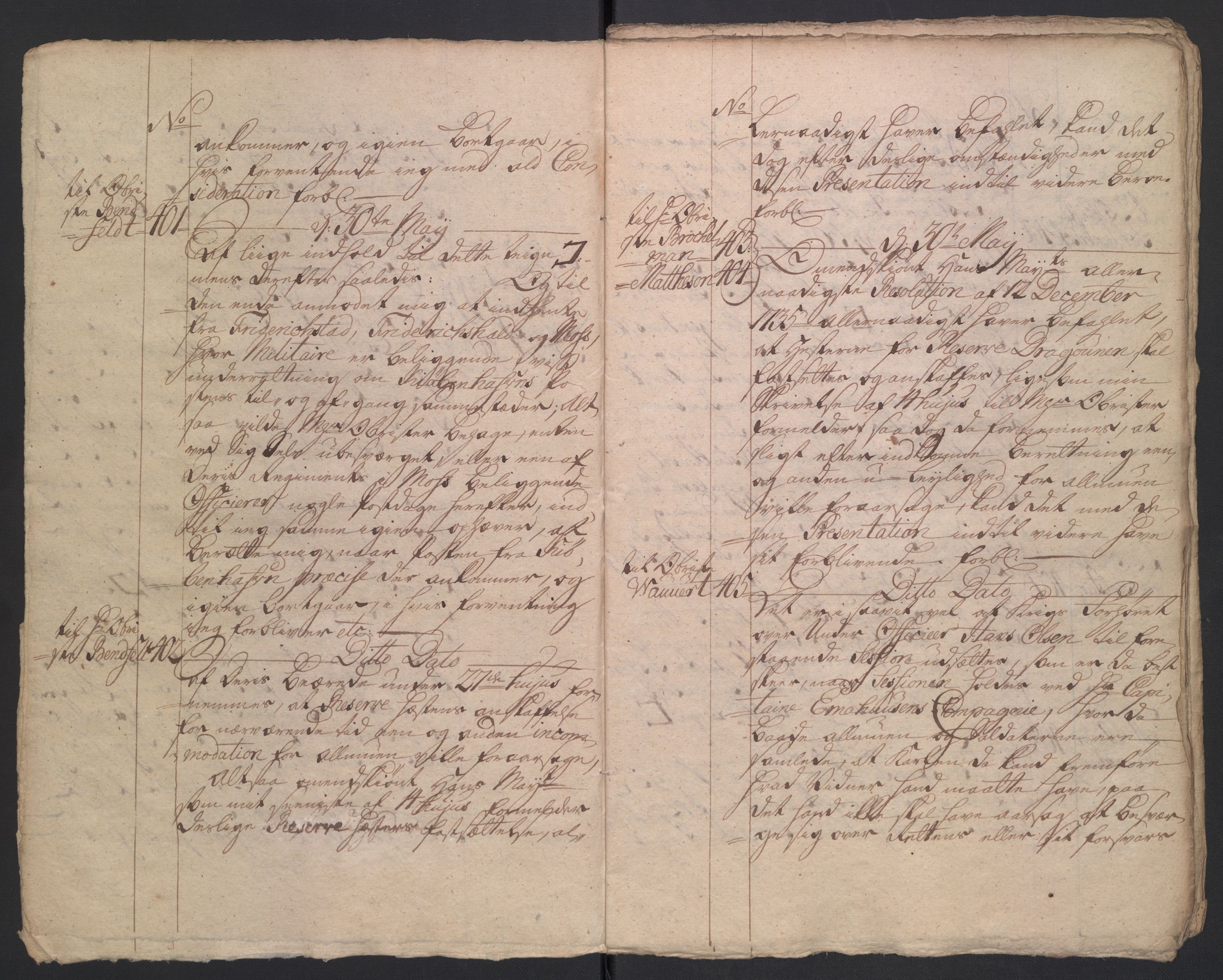Kommanderende general (KG I) med Det norske krigsdirektorium, AV/RA-EA-5419/B/L0019: Kommanderende generals konsepter, 1739