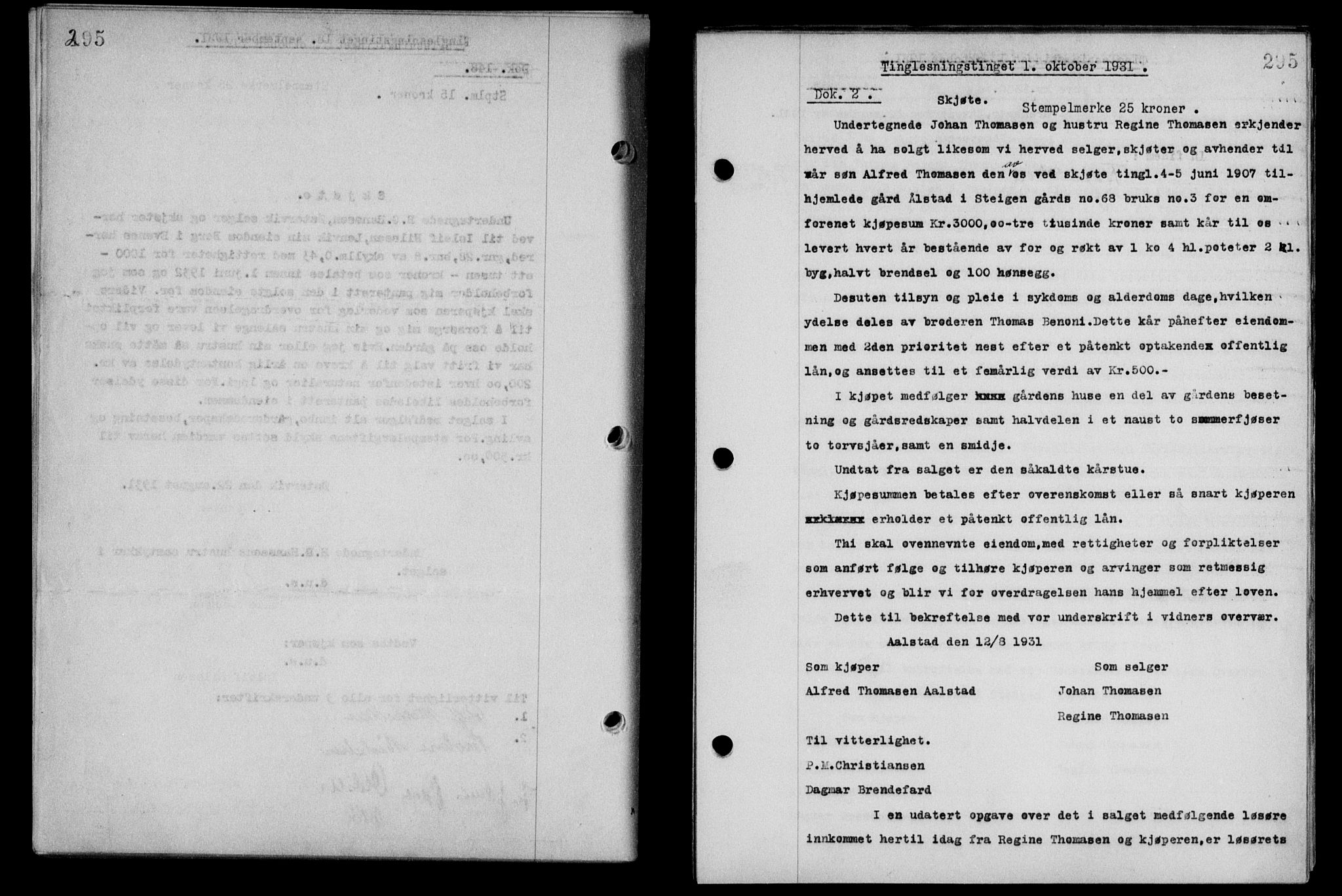 Steigen og Ofoten sorenskriveri, SAT/A-0030/1/2/2C/L0019: Mortgage book no. 22, 1931-1931, Deed date: 01.10.1931