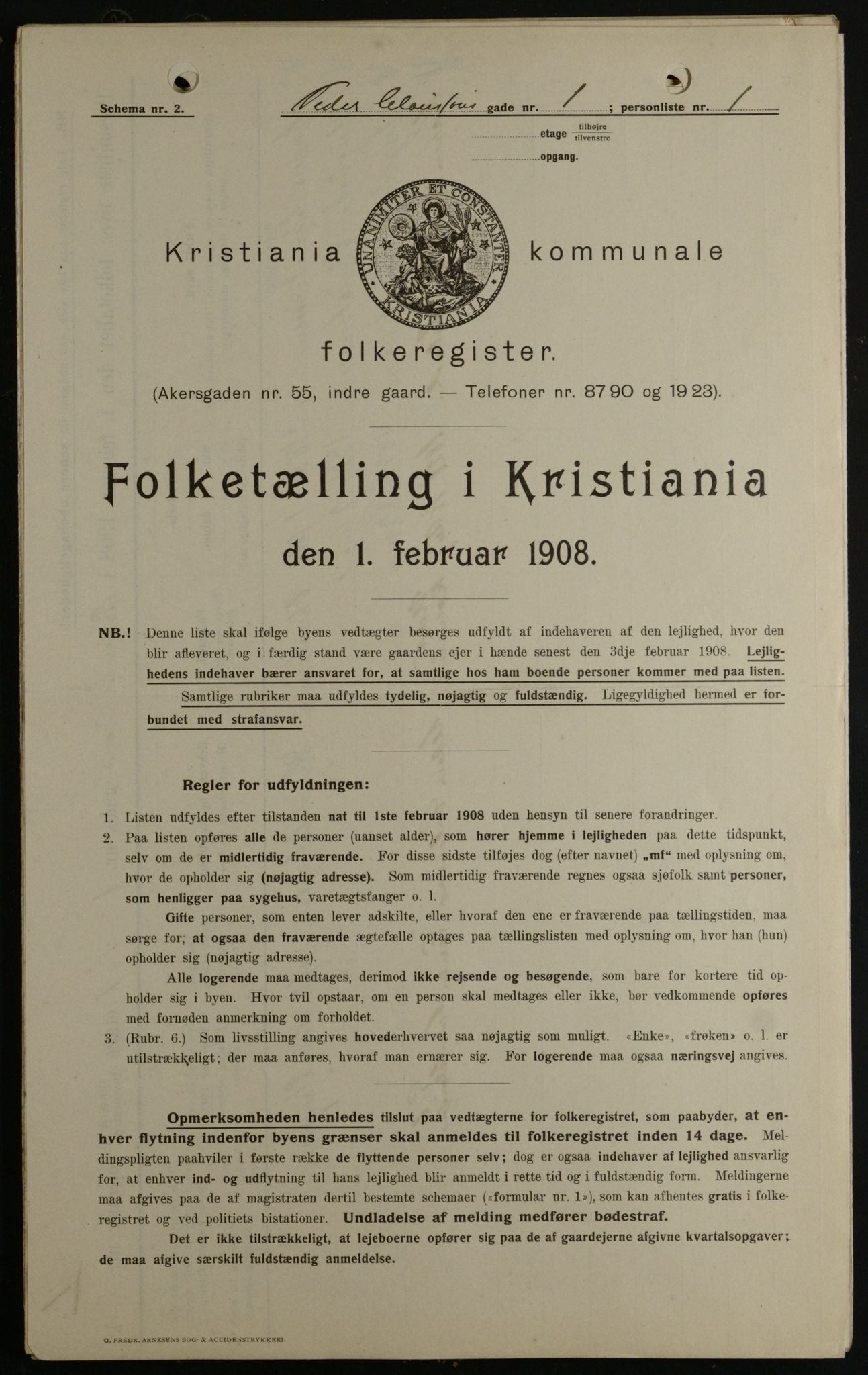 OBA, Municipal Census 1908 for Kristiania, 1908, p. 70579