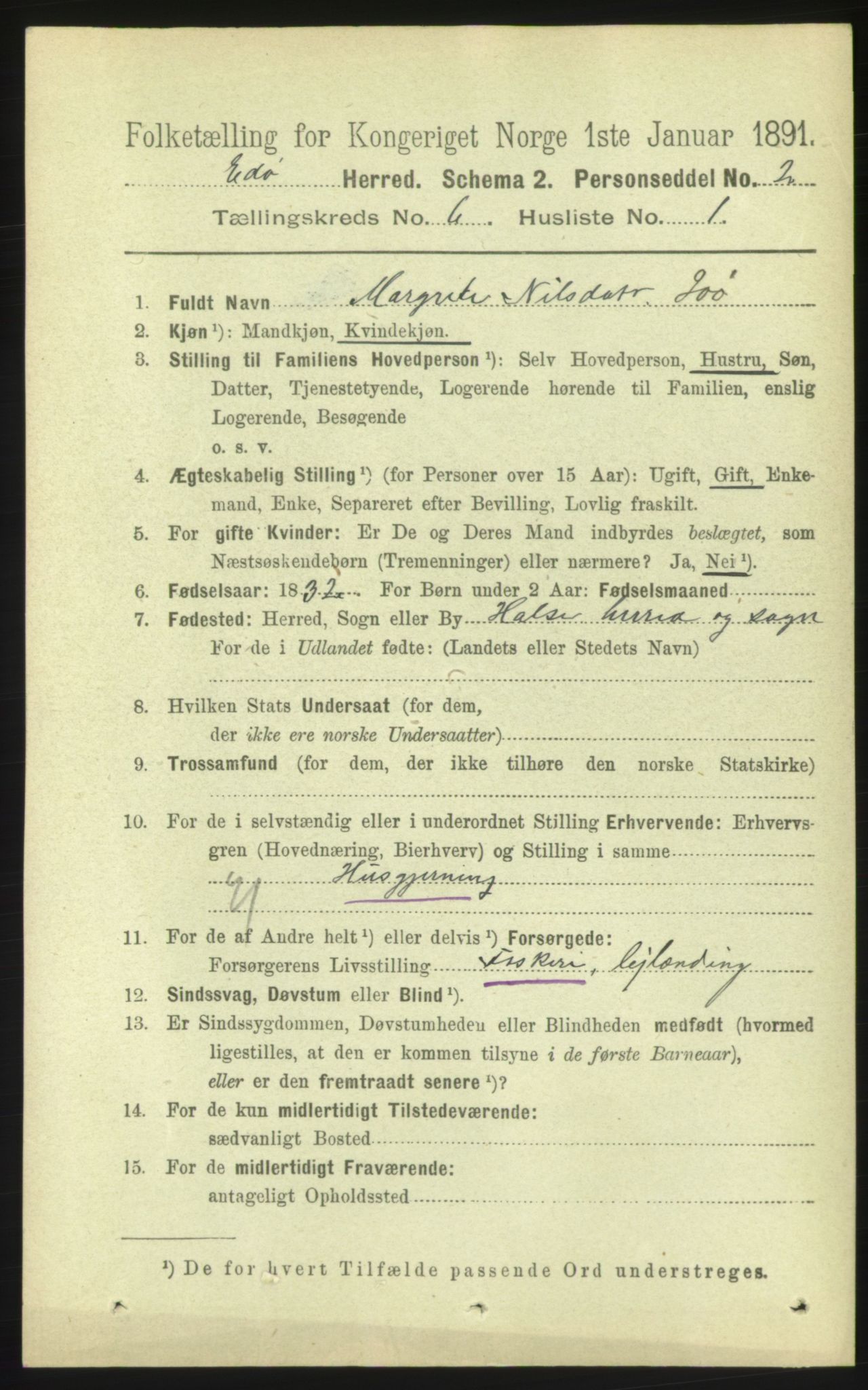 RA, 1891 census for 1573 Edøy, 1891, p. 1356