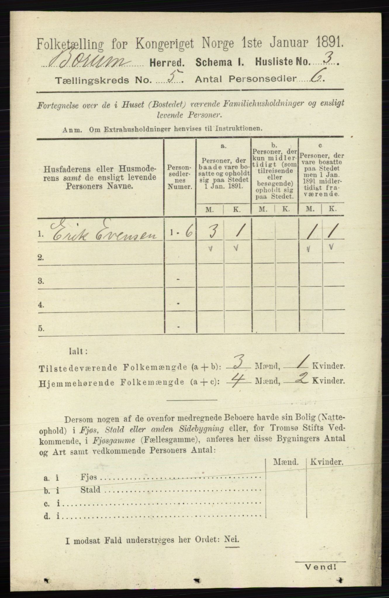 RA, 1891 census for 0219 Bærum, 1891, p. 2939