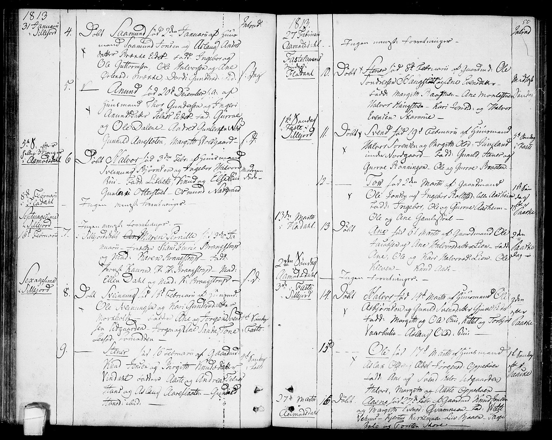 Seljord kirkebøker, SAKO/A-20/F/Fa/L0009: Parish register (official) no. I 9, 1801-1814, p. 50