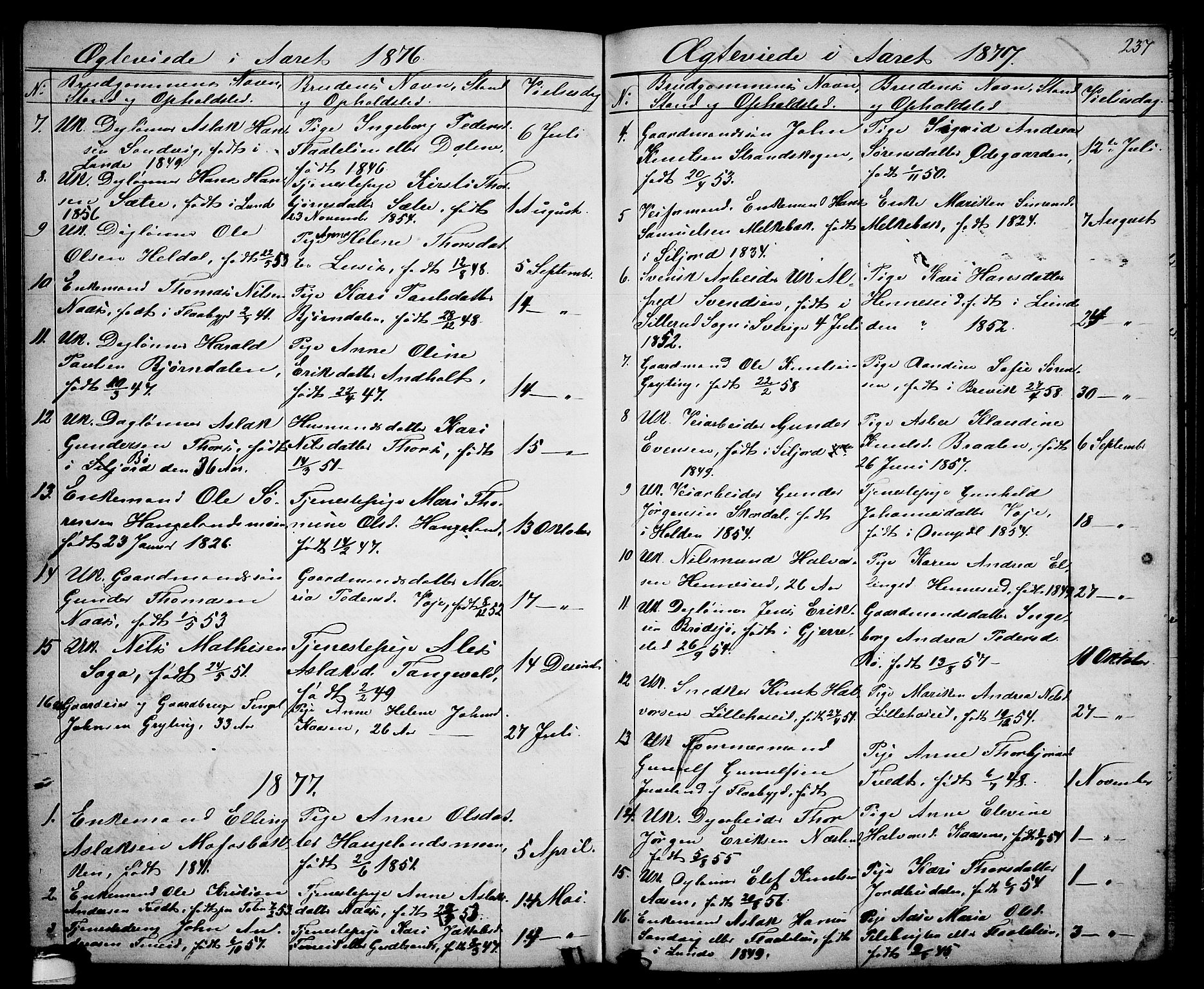 Drangedal kirkebøker, AV/SAKO-A-258/G/Ga/L0002: Parish register (copy) no. I 2, 1856-1887, p. 237