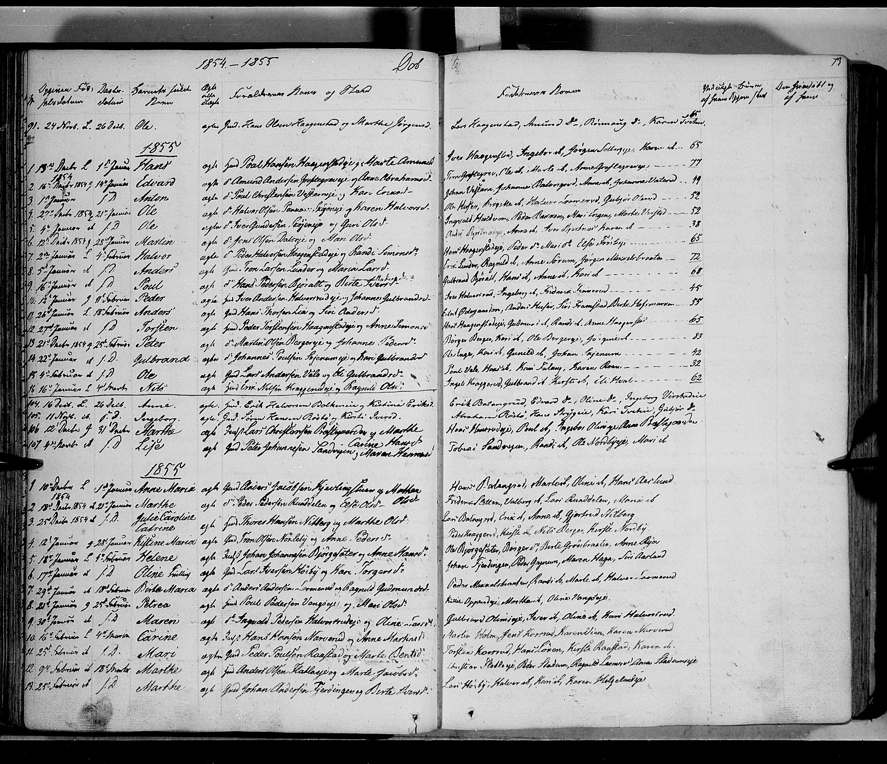 Jevnaker prestekontor, SAH/PREST-116/H/Ha/Haa/L0006: Parish register (official) no. 6, 1837-1857, p. 73