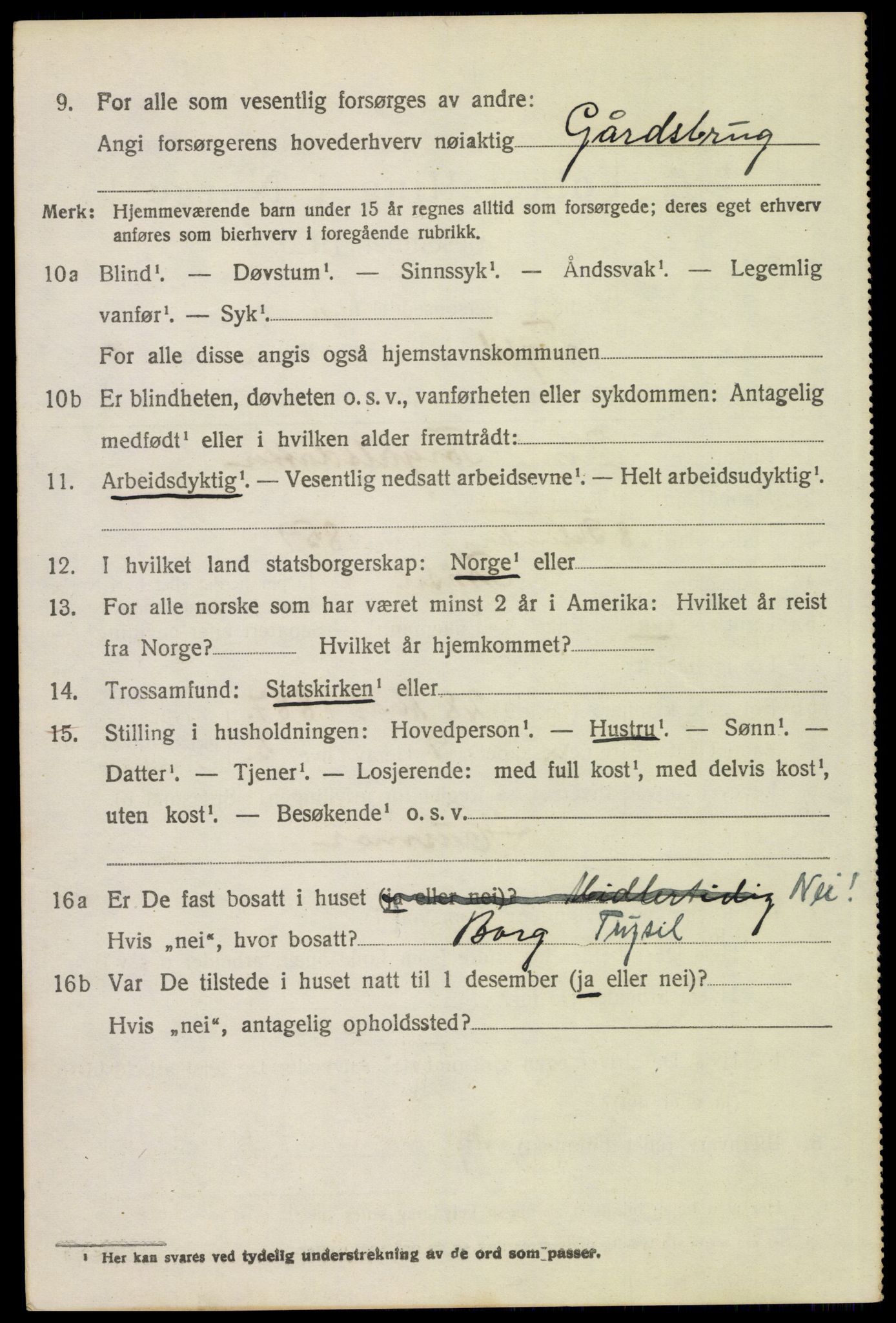 SAH, 1920 census for Trysil, 1920, p. 6934