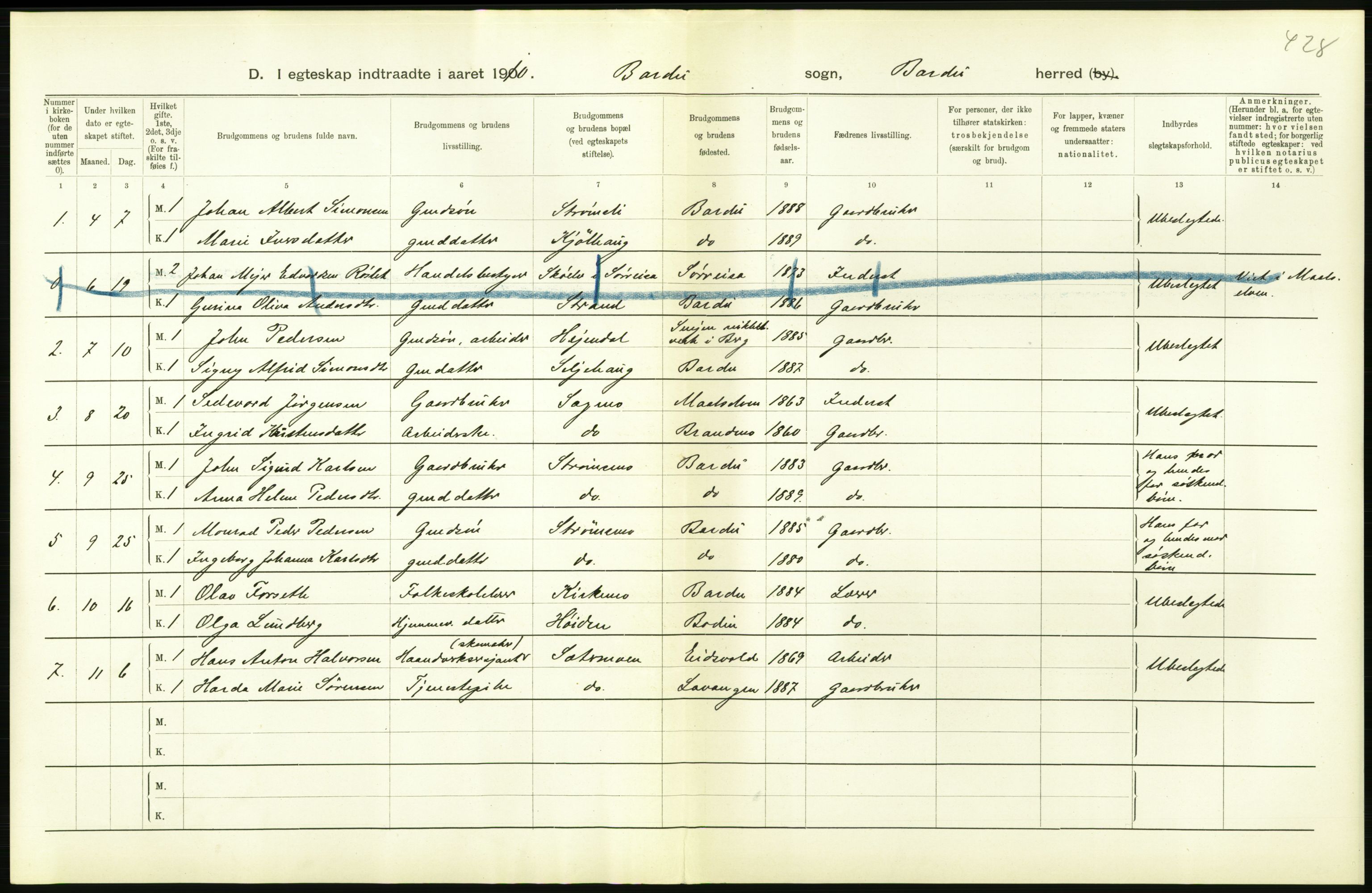 Statistisk sentralbyrå, Sosiodemografiske emner, Befolkning, AV/RA-S-2228/D/Df/Dfa/Dfah/L0044: Tromsø amt: Gifte, døde, dødfødte. Bygder og byer., 1910, p. 56