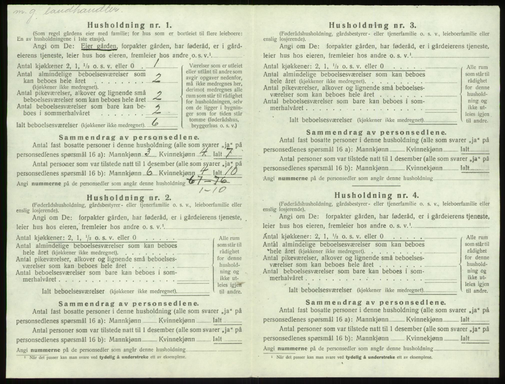 SAB, 1920 census for Solund, 1920, p. 498