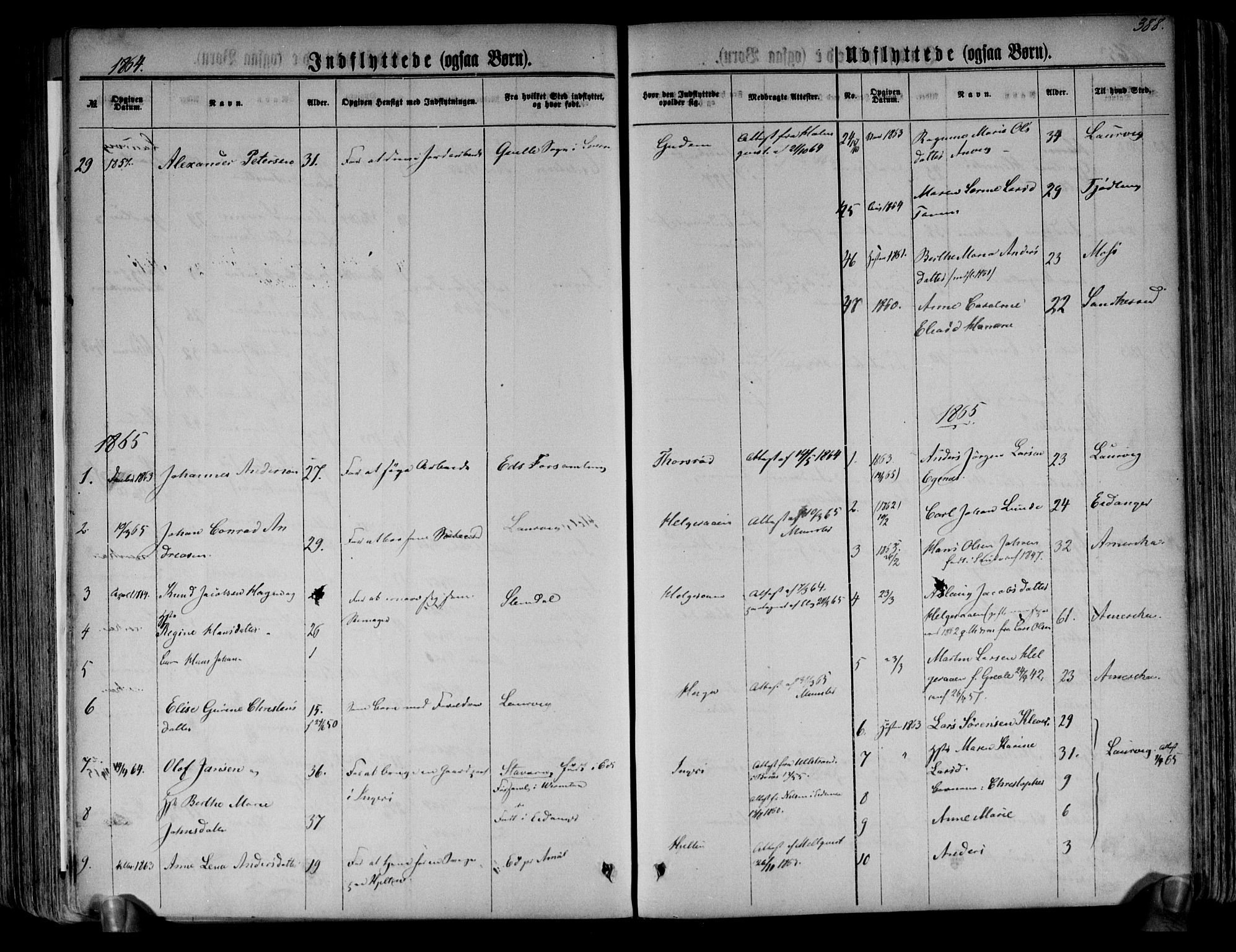 Brunlanes kirkebøker, SAKO/A-342/F/Fa/L0005: Parish register (official) no. I 5, 1862-1877, p. 388