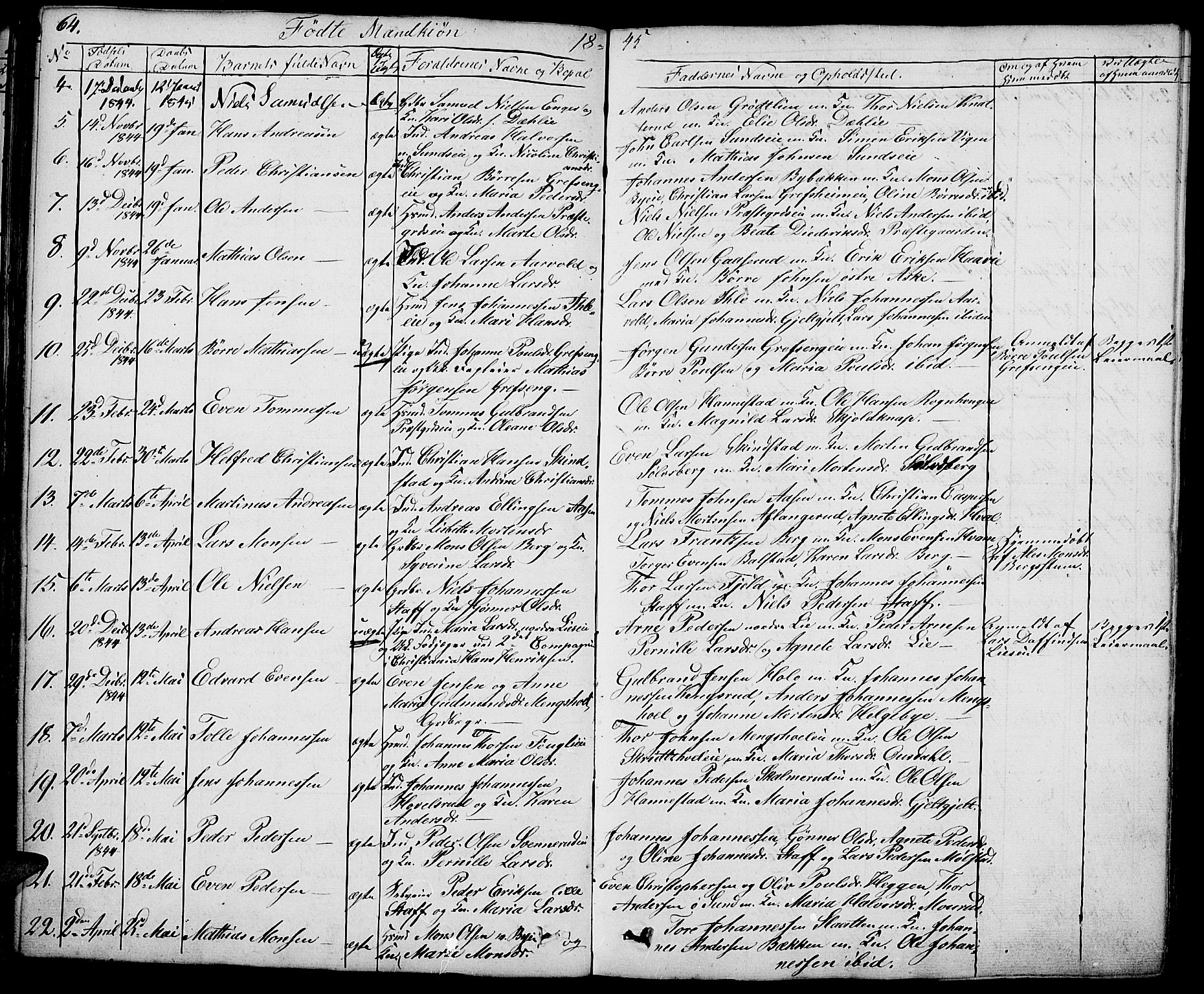 Nes prestekontor, Hedmark, AV/SAH-PREST-020/K/Ka/L0003: Parish register (official) no. 3, 1827-1851, p. 64