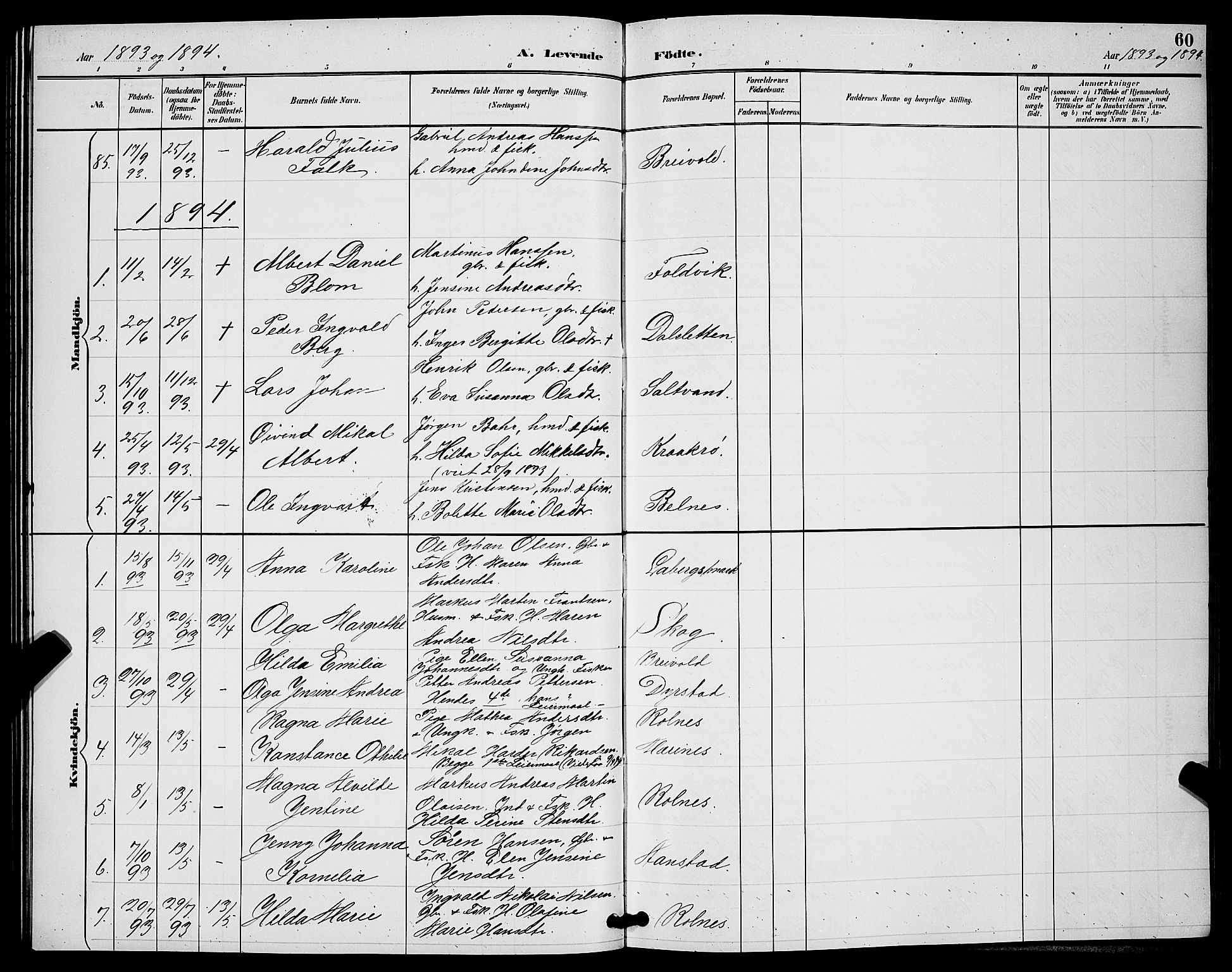 Ibestad sokneprestembete, AV/SATØ-S-0077/H/Ha/Hab/L0008klokker: Parish register (copy) no. 8, 1890-1903, p. 60