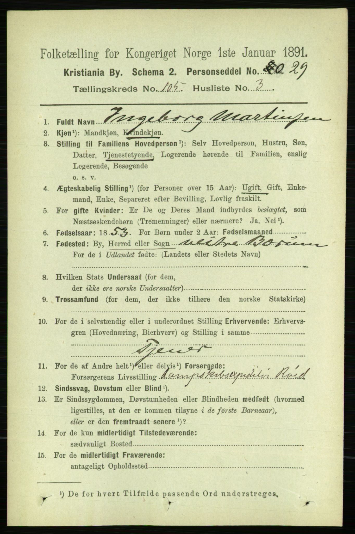 RA, 1891 census for 0301 Kristiania, 1891, p. 53041