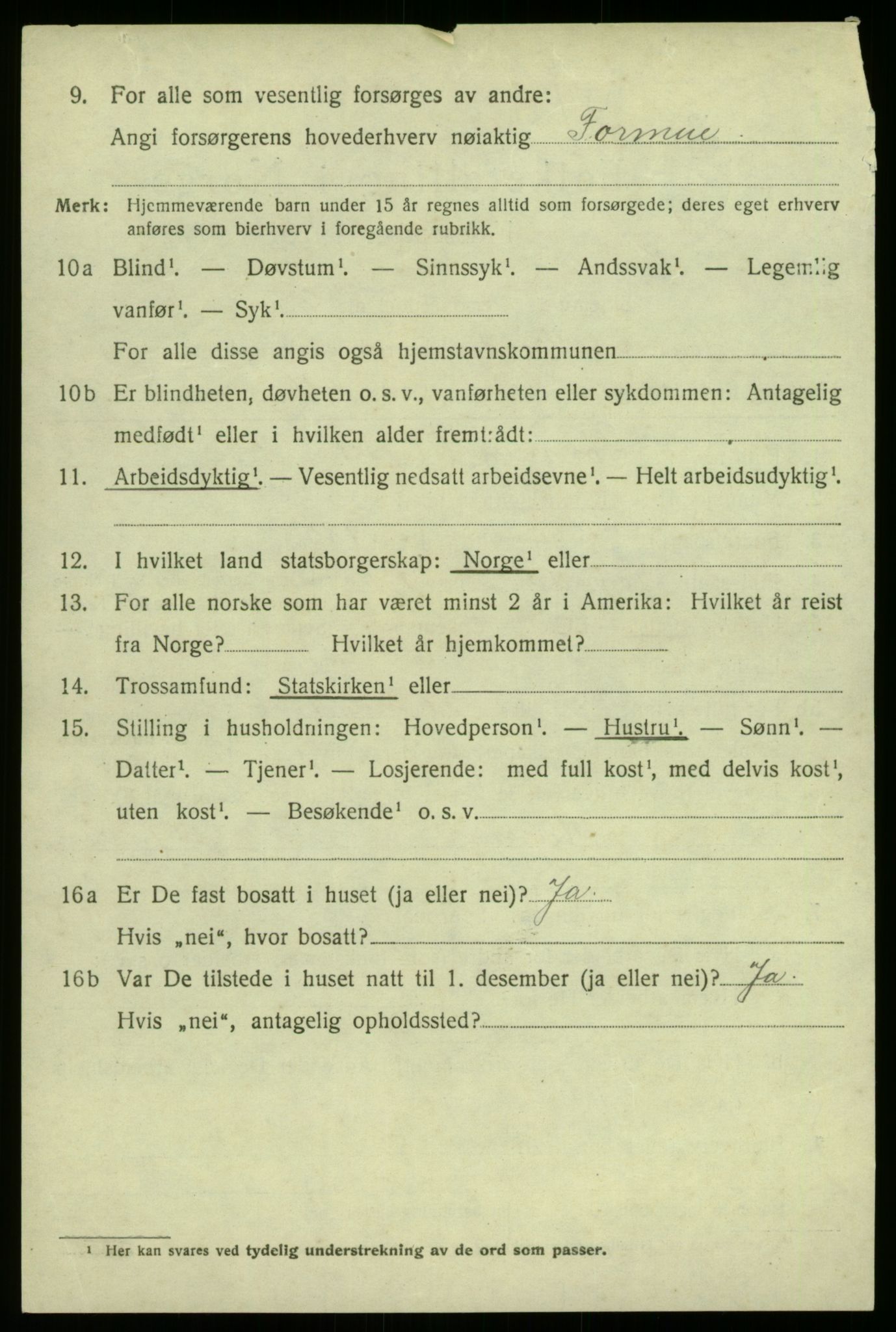 SAB, 1920 census for Sogndal, 1920, p. 2646